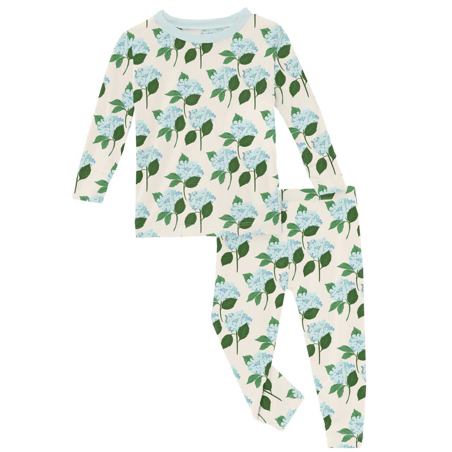 Print Long Sleeve Pajama Set in Hydrangea Bouquet (316531)