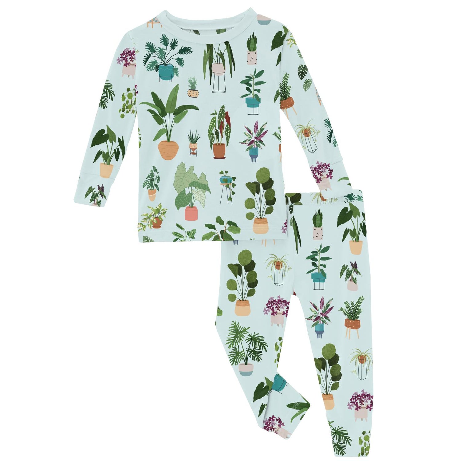 Print Long Sleeve Pajama Set in Fresh Air House Plants (316517)