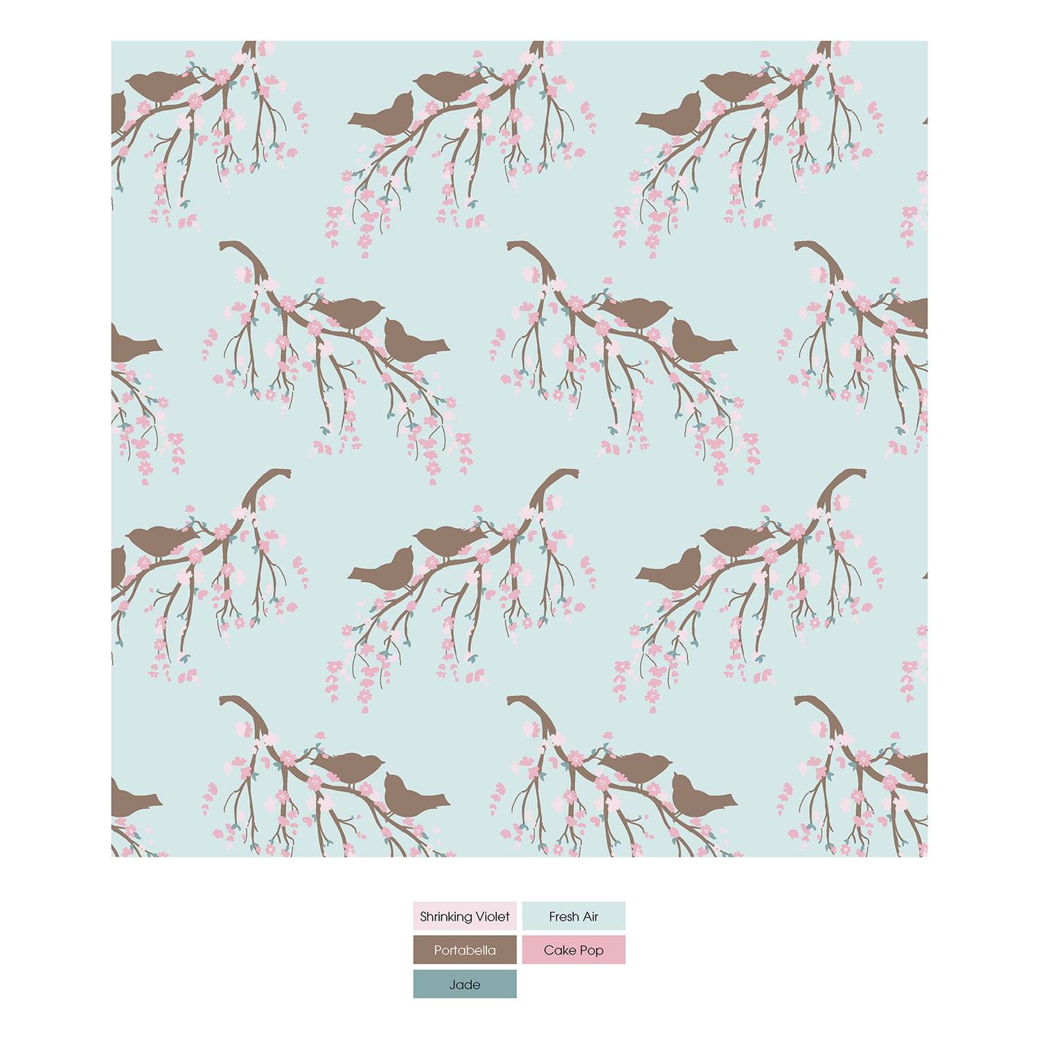 Print Knotted Layette Gown & Hat Set in Fresh Air Bird Branch