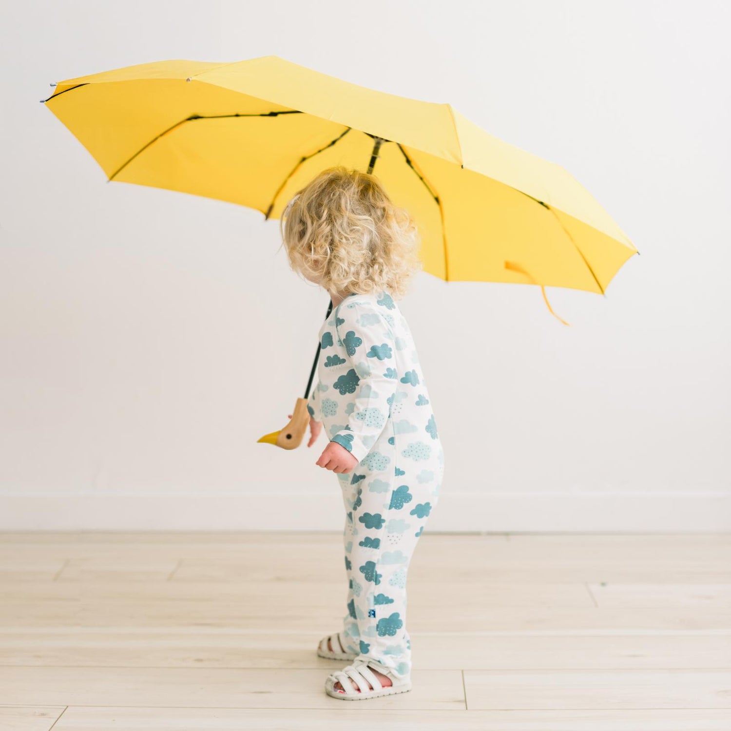 Print Long Sleeve Beau Romper in Natural Cloudy Sky (373508)