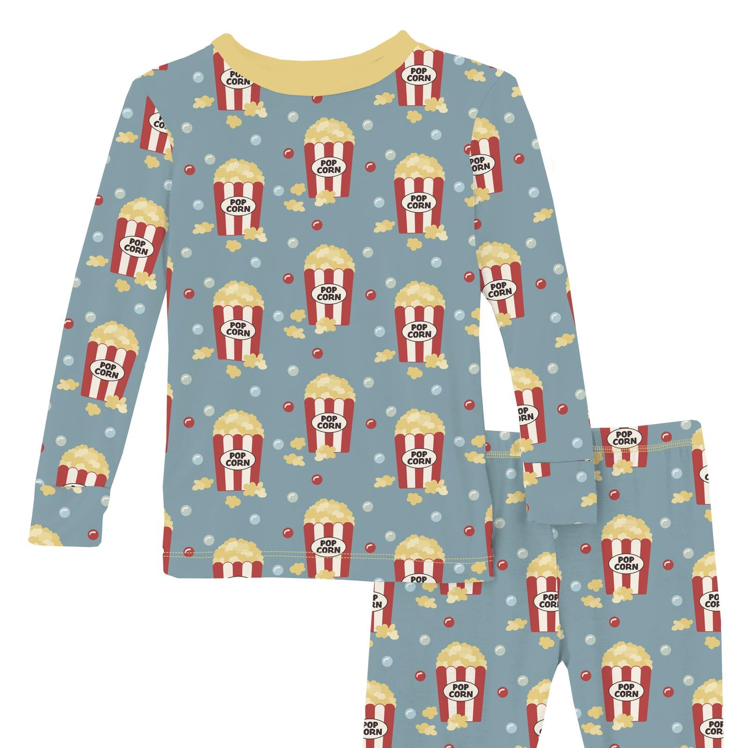 Print Long Sleeve Pajama Set in Stormy Sea Movie Night (373379)