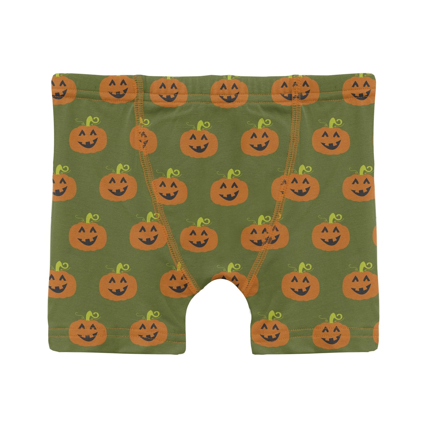 Print Boy's Boxer Brief in Moss Jack O'Lantern (221801)