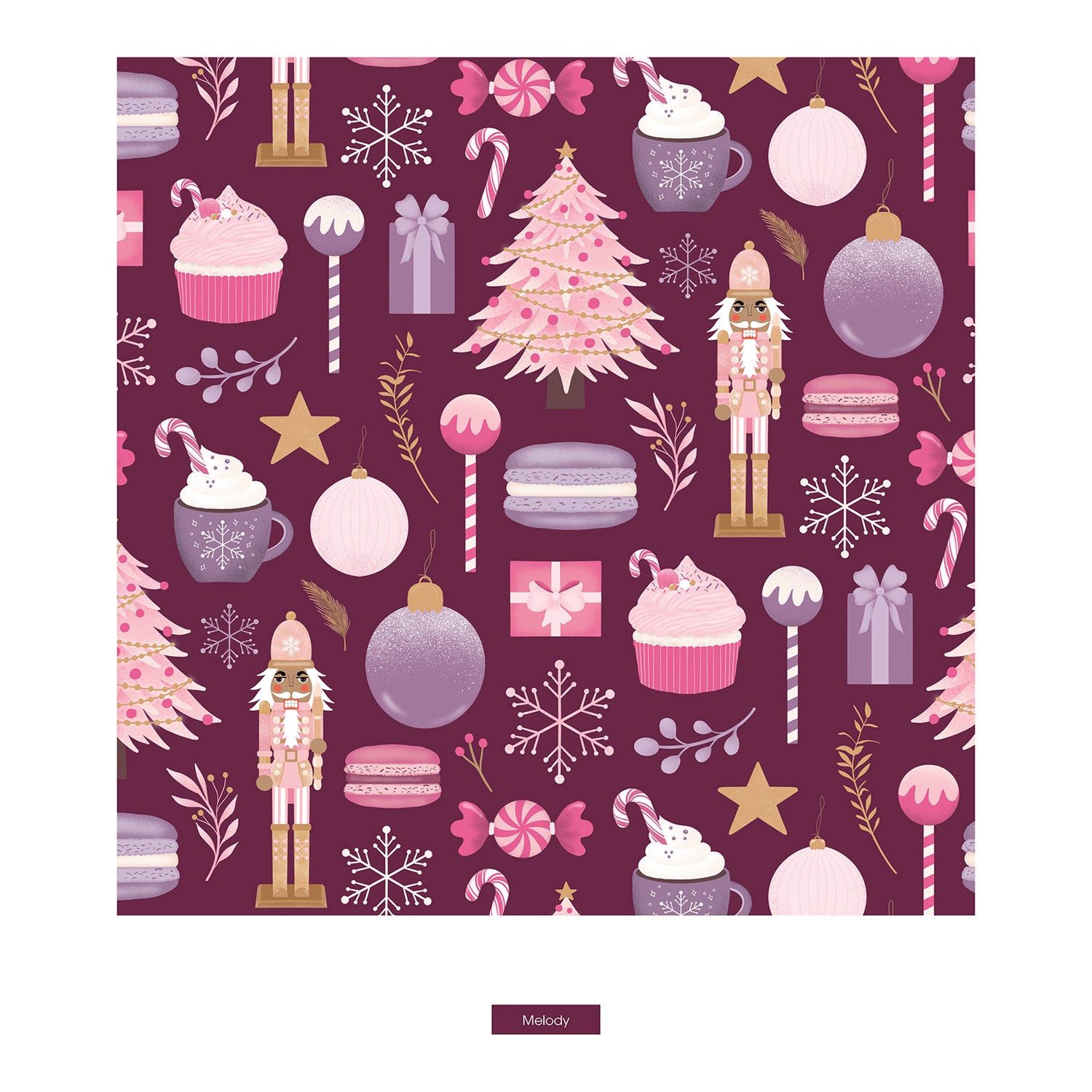 Print Long Sleeve Playtime Outfit Set in Melody Sugar Plum (349037)