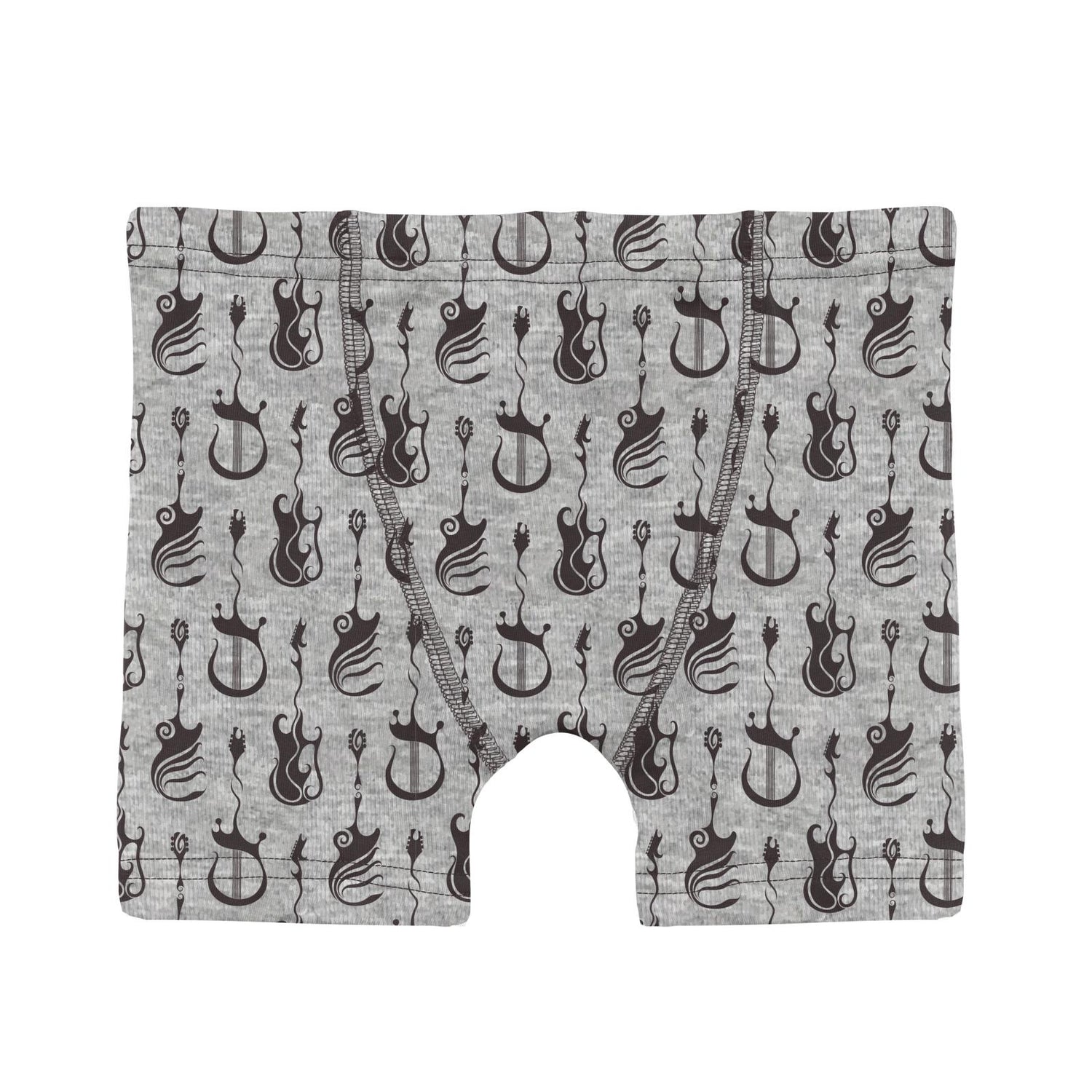 Print Boy's Boxer Brief in Heathered Gray Rock and Roll (307598)
