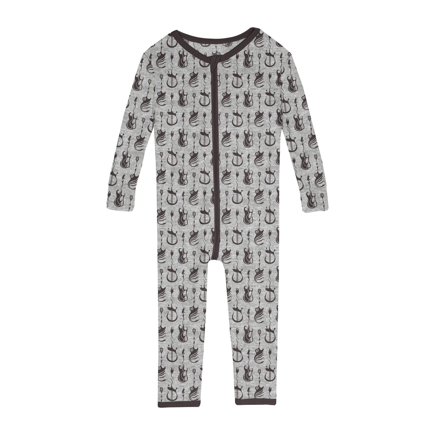 Print Convertible Sleeper with Zipper in Heathered Gray Rock and Roll (307631)