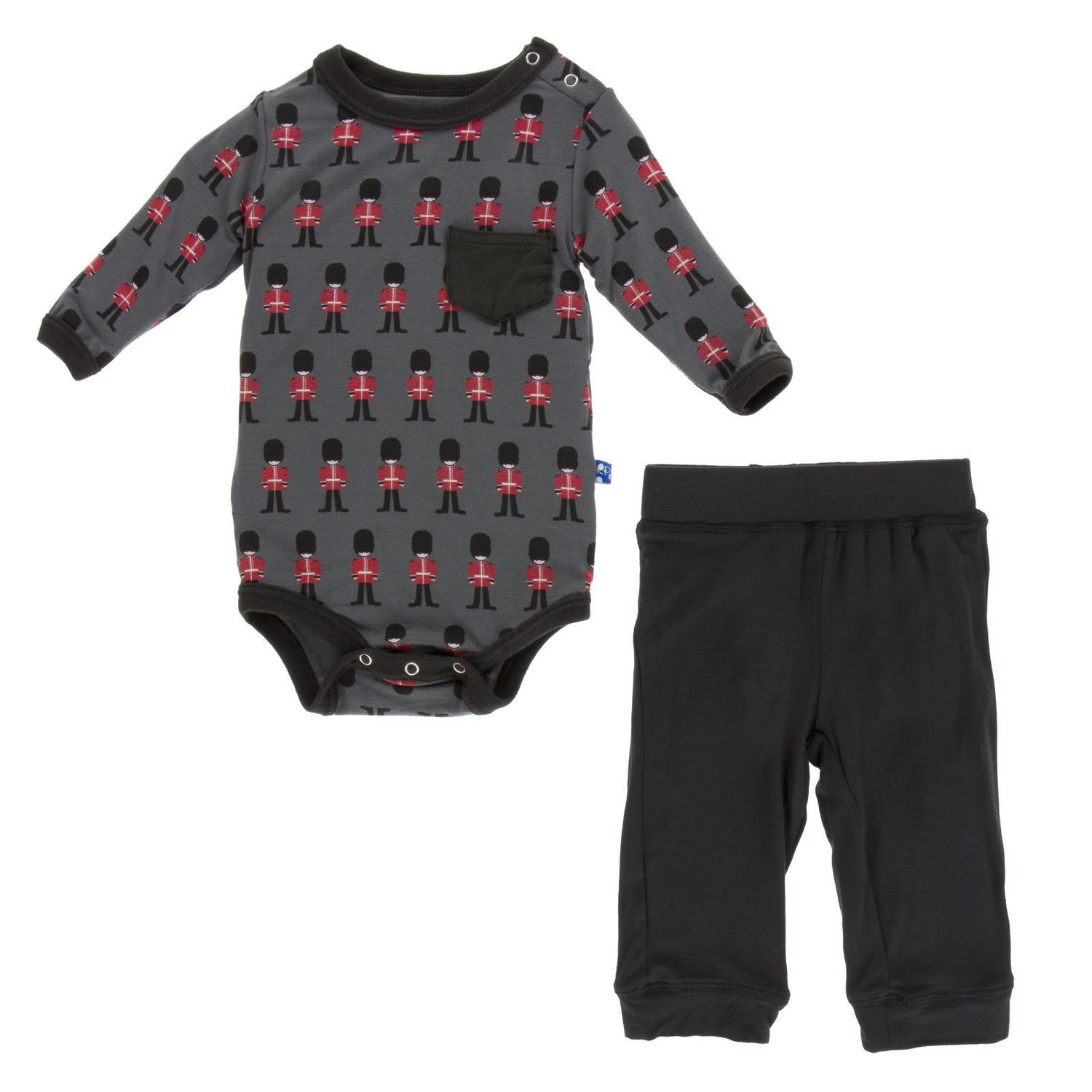 Print Long Sleeve One Piece and Pant Outfit Set in Queen's Guard