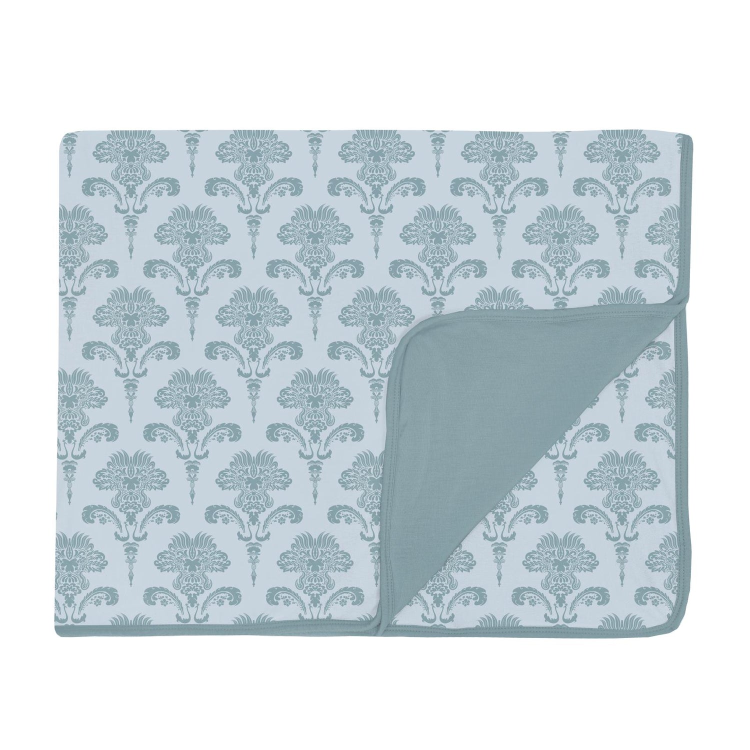 Print Toddler Blanket in Illusion Blue Damask