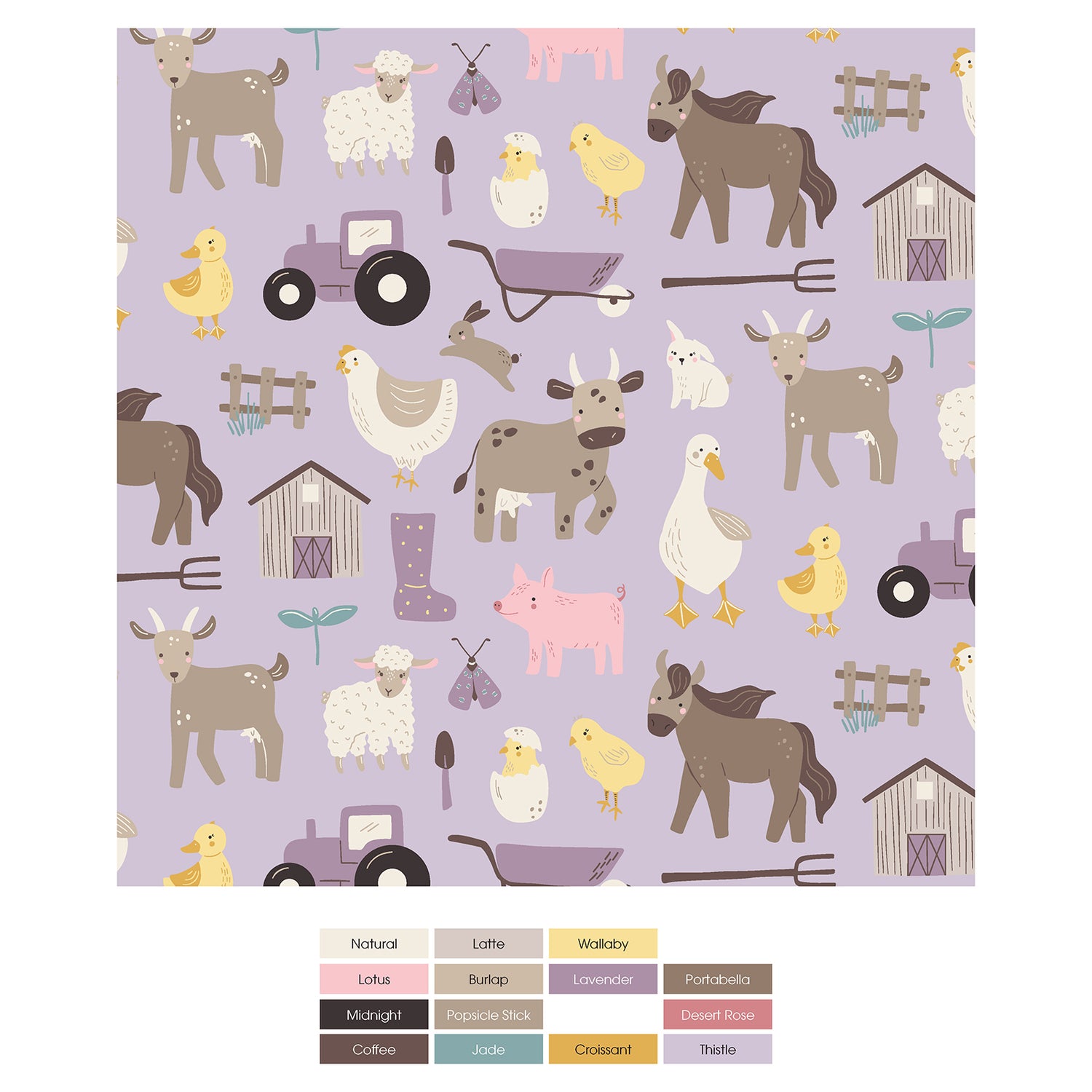 Print Swaddling Blanket in Thistle Morning on the Farm (317061)