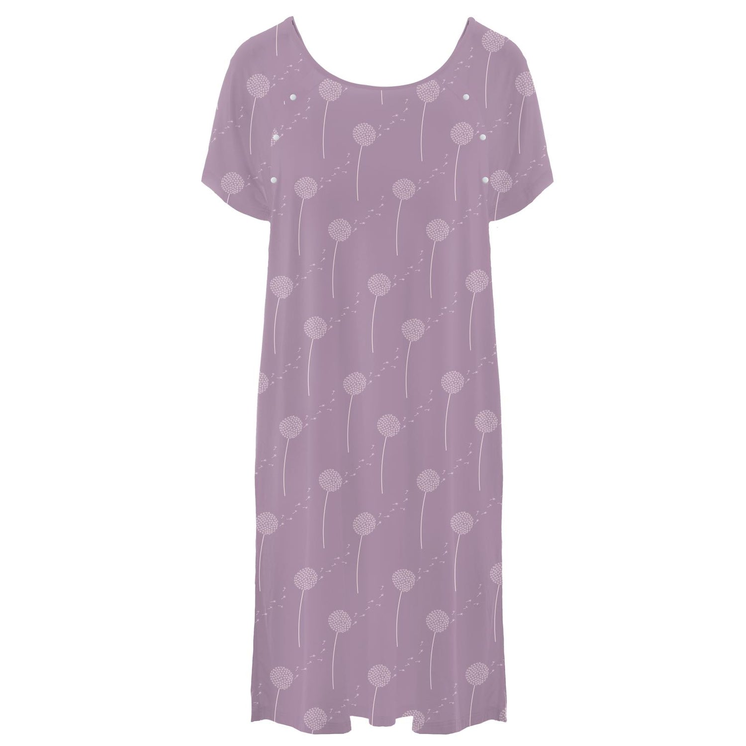 Women's Print Hospital Gown in Lavender Dandelion Wish (322521)
