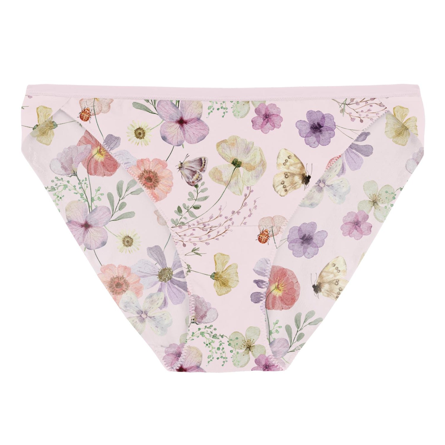 Women's Print Bikini Brief in Shrinking Violet Pressed Flowers (322279)