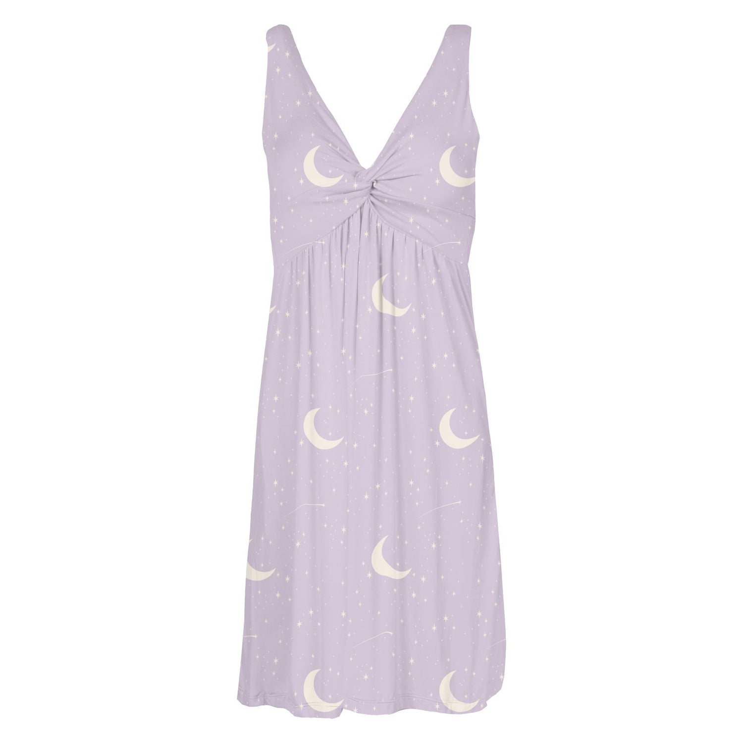 Women's Print Knee-Length Twist Nightgown in Thistle Starry Sky & Moon (322298)