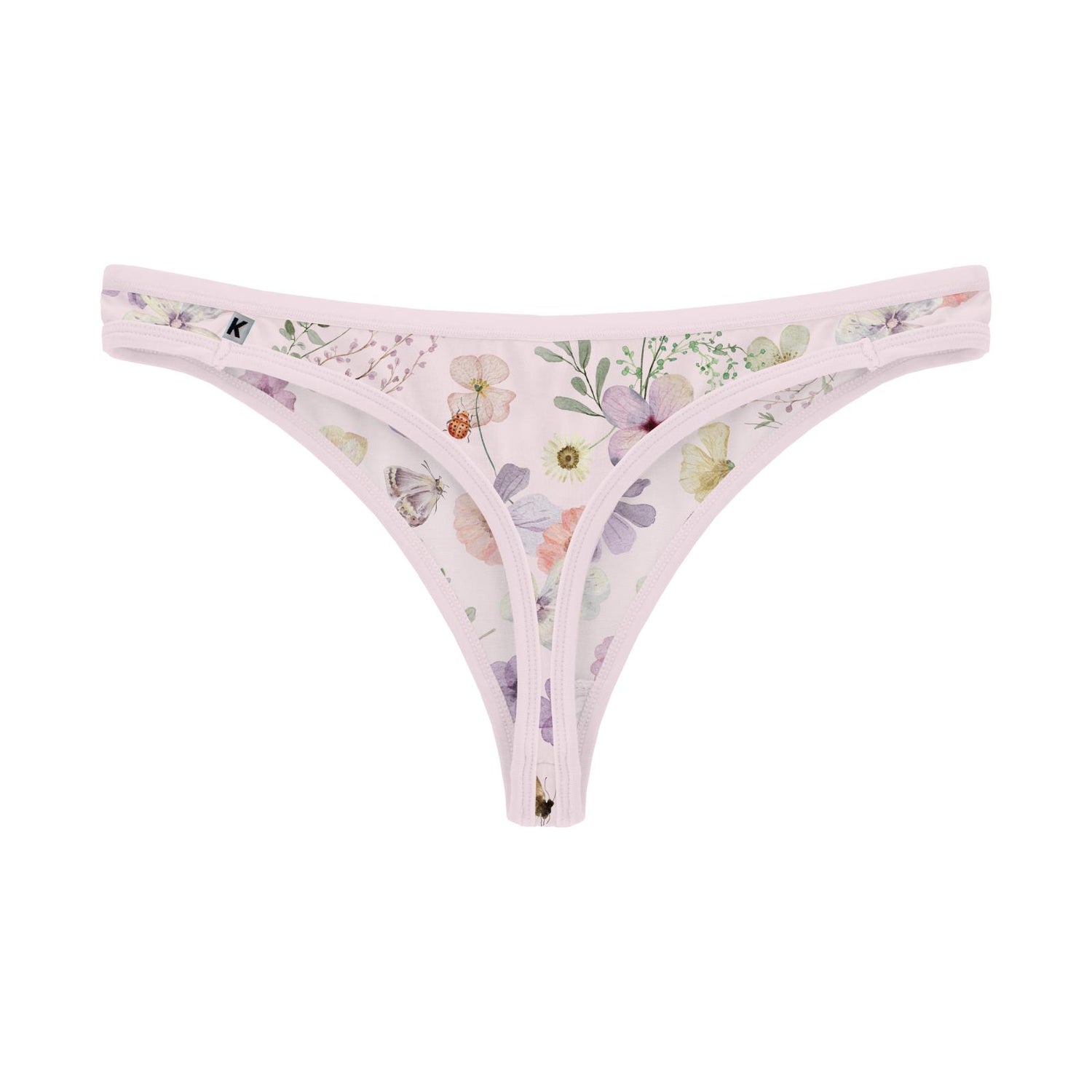 Women's Print Classic Thong in Shrinking Violet Pressed Flowers (322626)