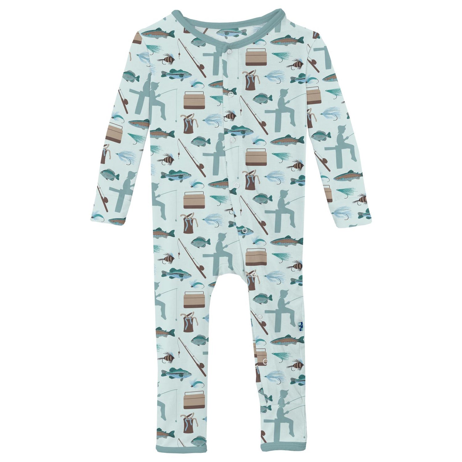 Print Coverall with Snaps in Fresh Air Fishing (318974)