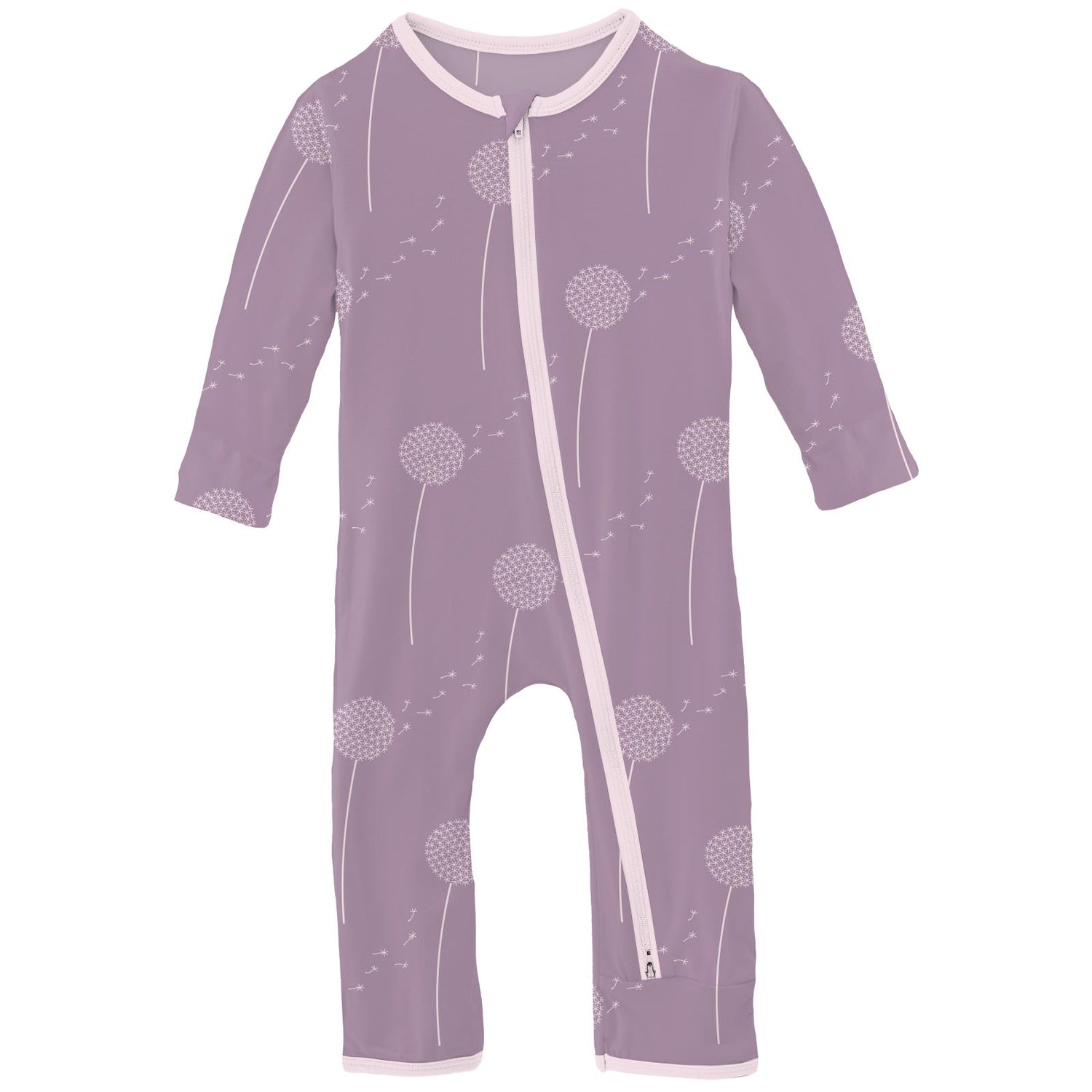 Print Coverall with 2 Way Zipper in Lavender Dandelion Wish (319166)
