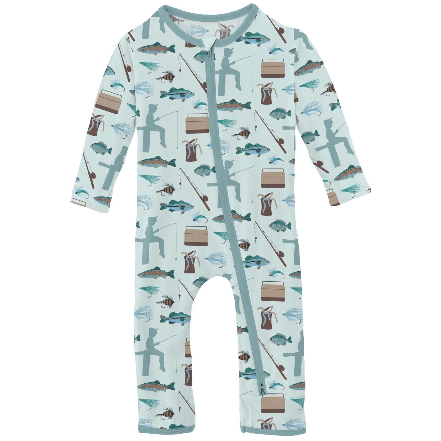 Print Coverall with 2 Way Zipper in Fresh Air Fishing