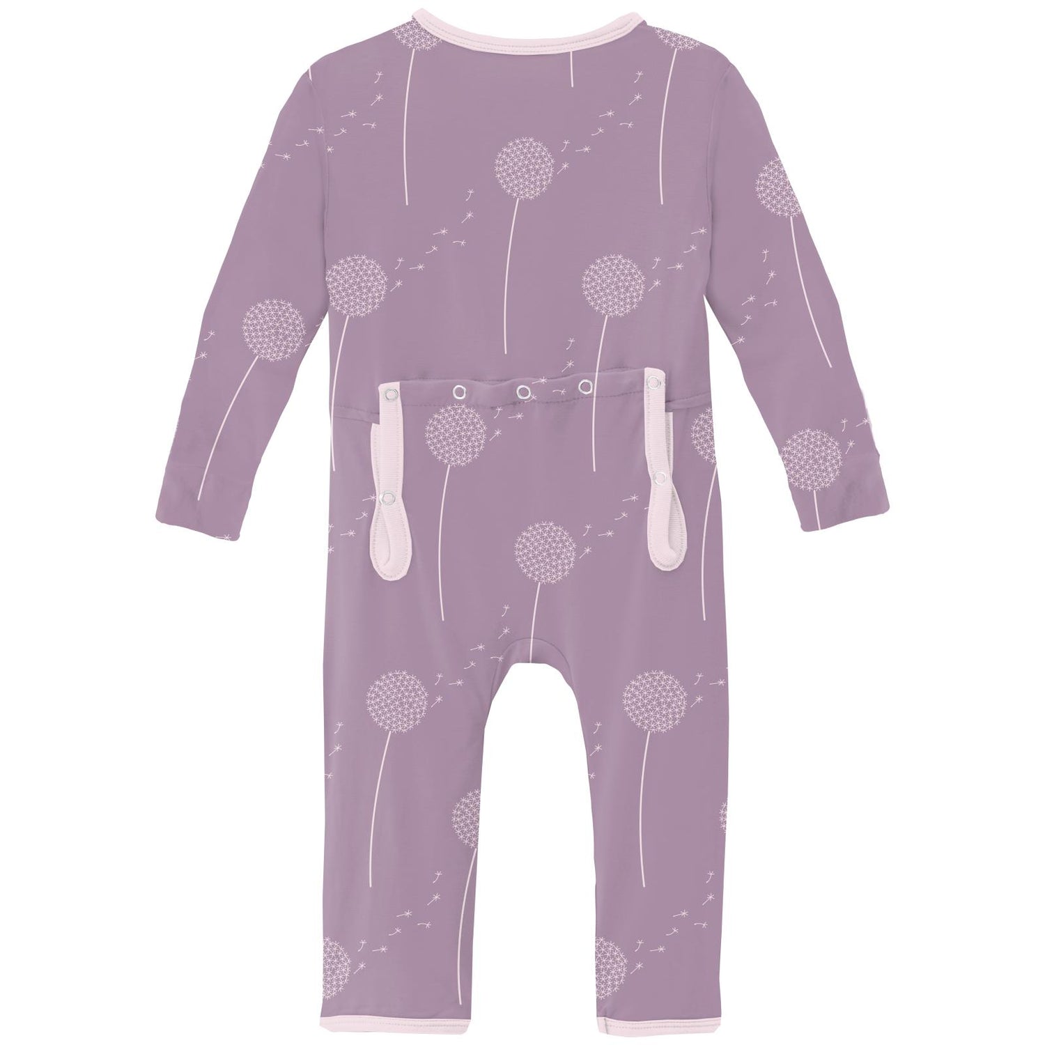 Print Coverall with 2 Way Zipper in Lavender Dandelion Wish (319195)