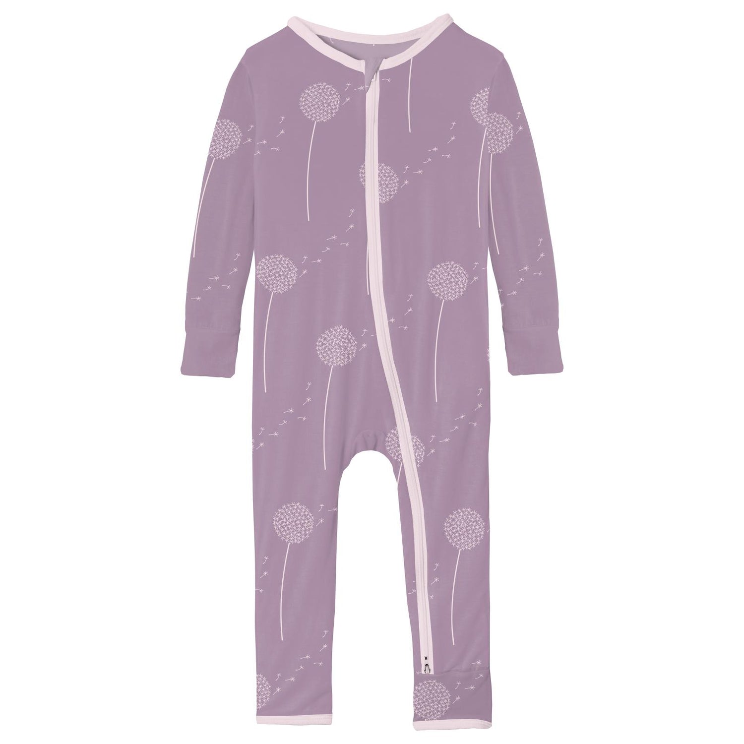 Print Coverall with 2 Way Zipper in Lavender Dandelion Wish (319361)