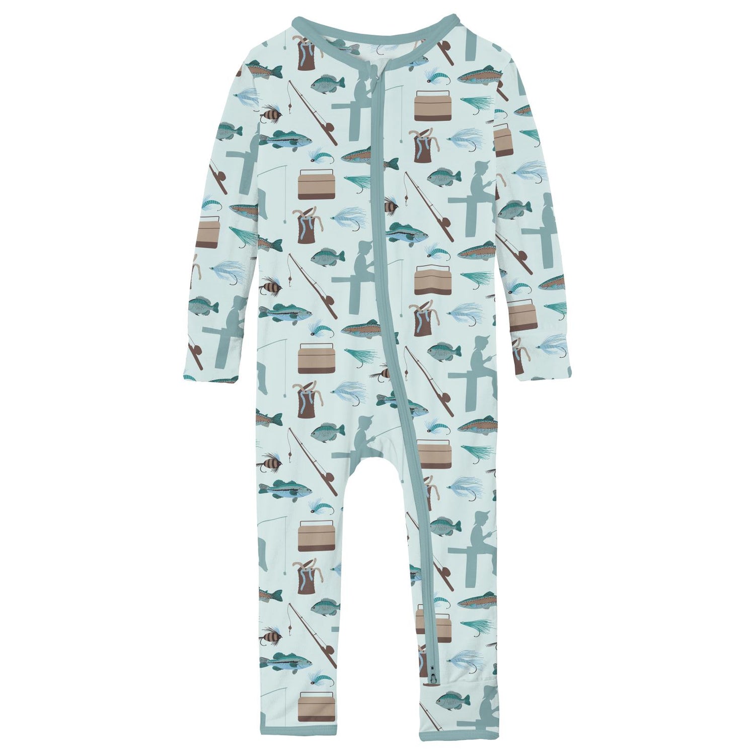 Print Coverall with 2 Way Zipper in Fresh Air Fishing (319362)