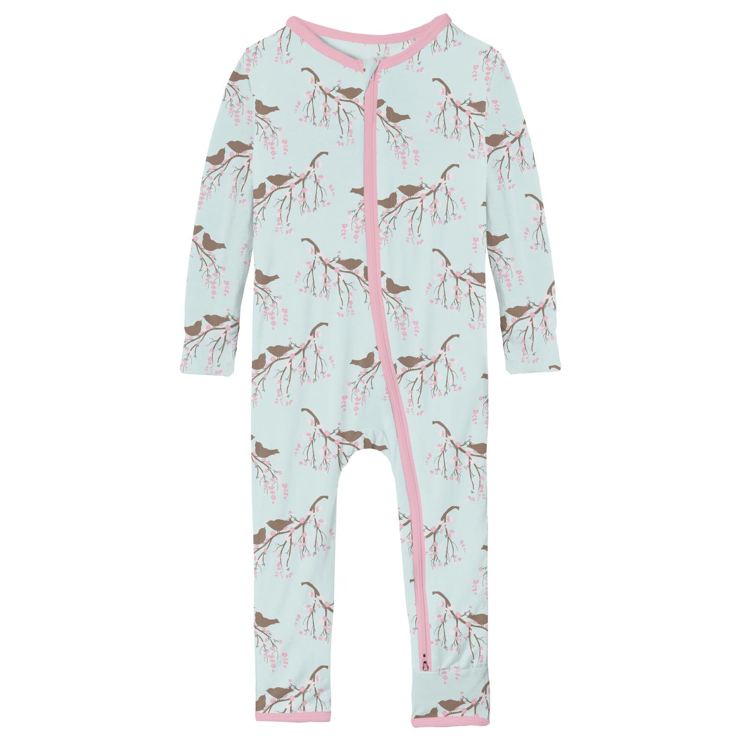 Print Coverall with 2 Way Zipper in Fresh Air Bird Branch (319432)