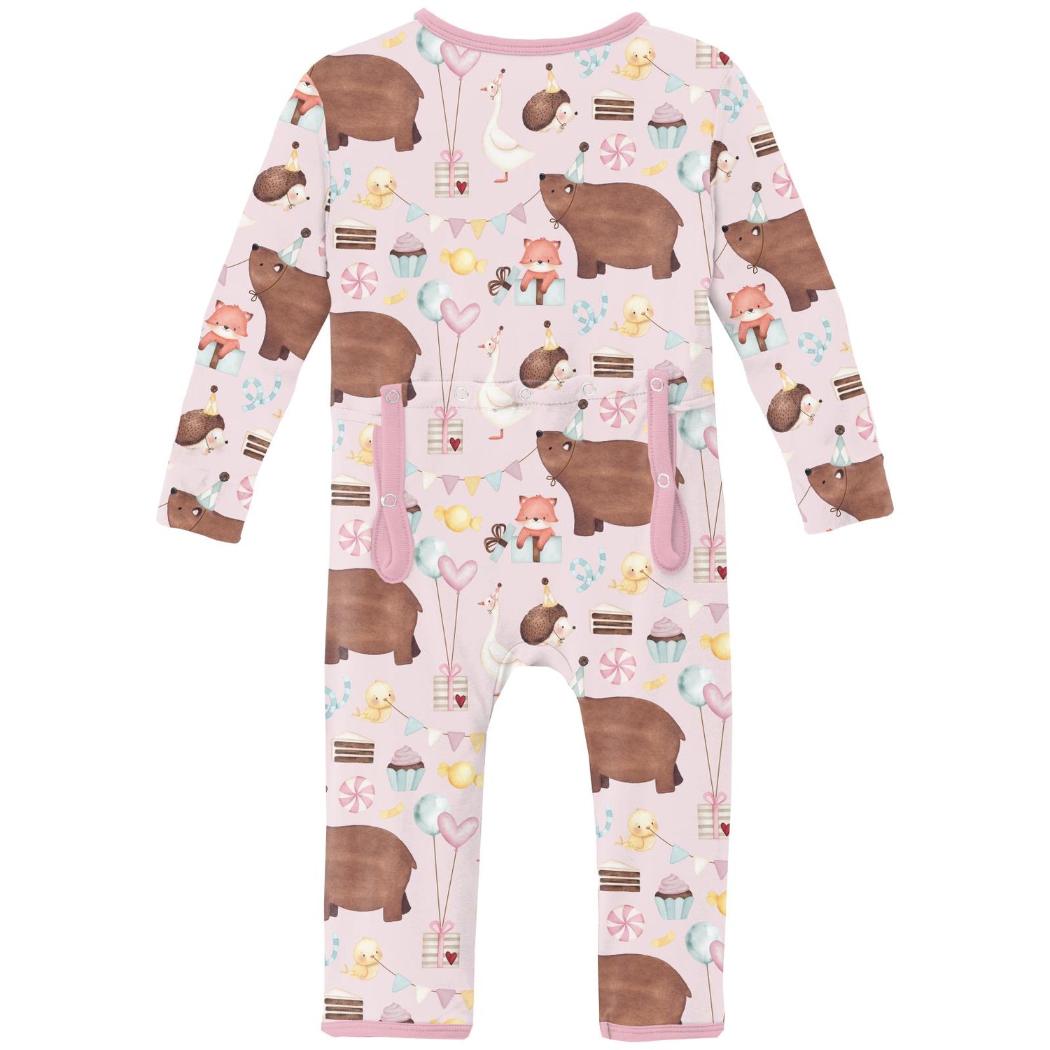 Print Coverall with Snaps in Shrinking Violet Forest Party (319505)