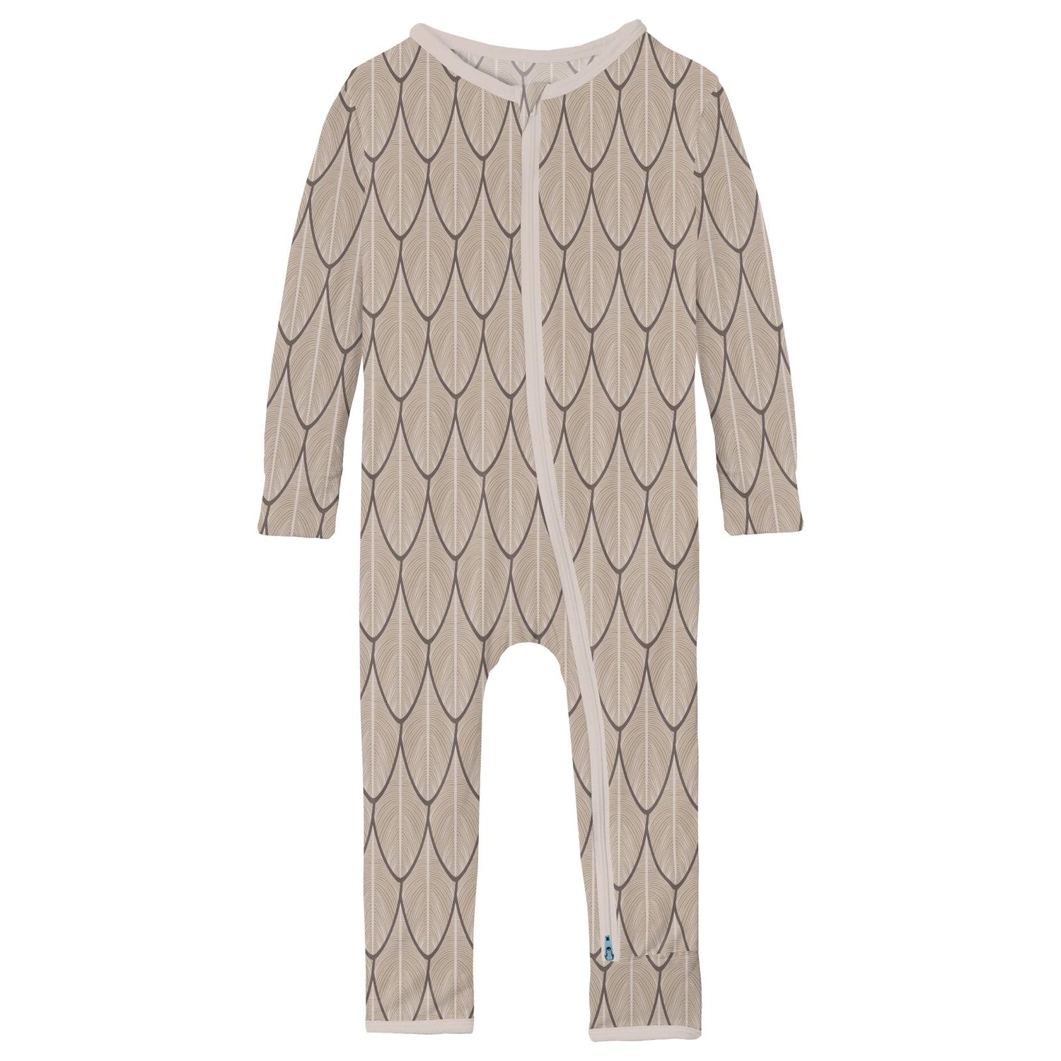 Print Coverall with 2 Way Zipper in Owl Feathers (319096)