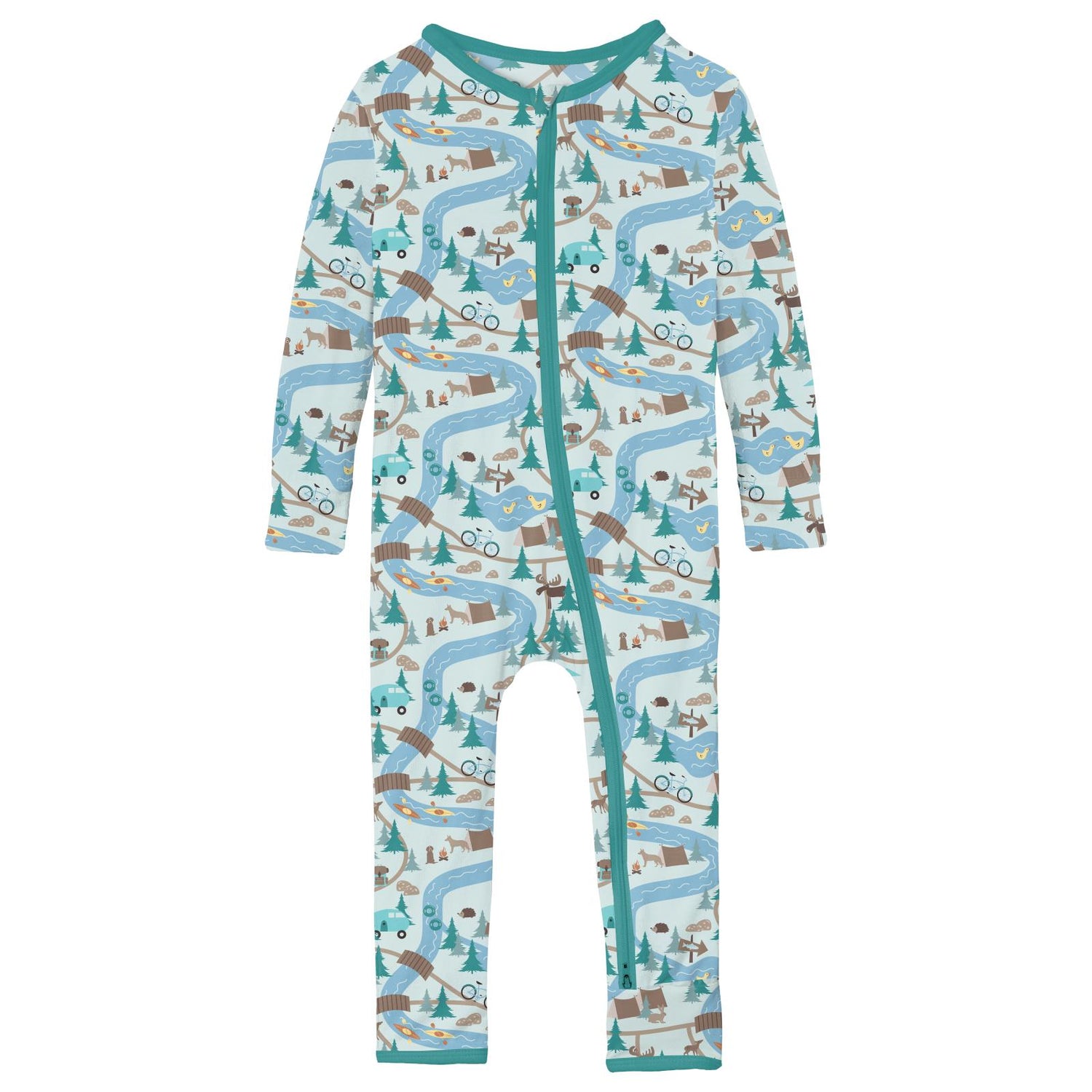 Print Coverall with 2 Way Zipper in Fresh Air Campground Map (319169)