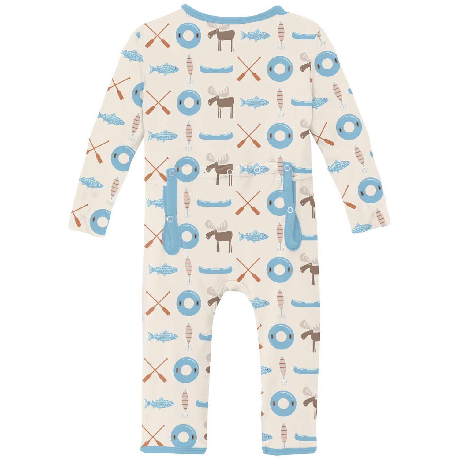 Print Coverall with 2 Way Zipper in Natural Lake Life (319254)