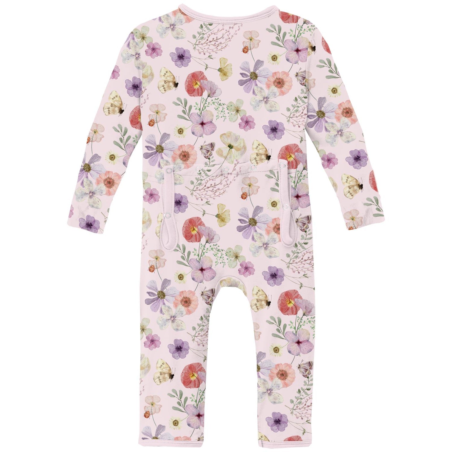 Print Coverall with 2 Way Zipper in Shrinking Violet Pressed Flowers (319327)