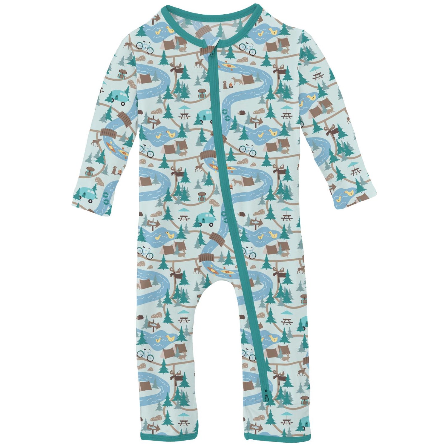 Print Coverall with 2 Way Zipper in Fresh Air Campground Map (319457)