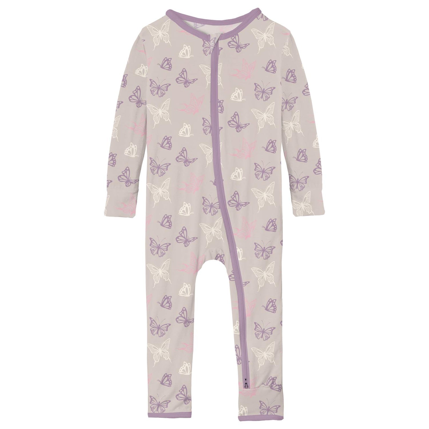 Print Coverall with 2 Way Zipper in Latte Butterflies (319471)