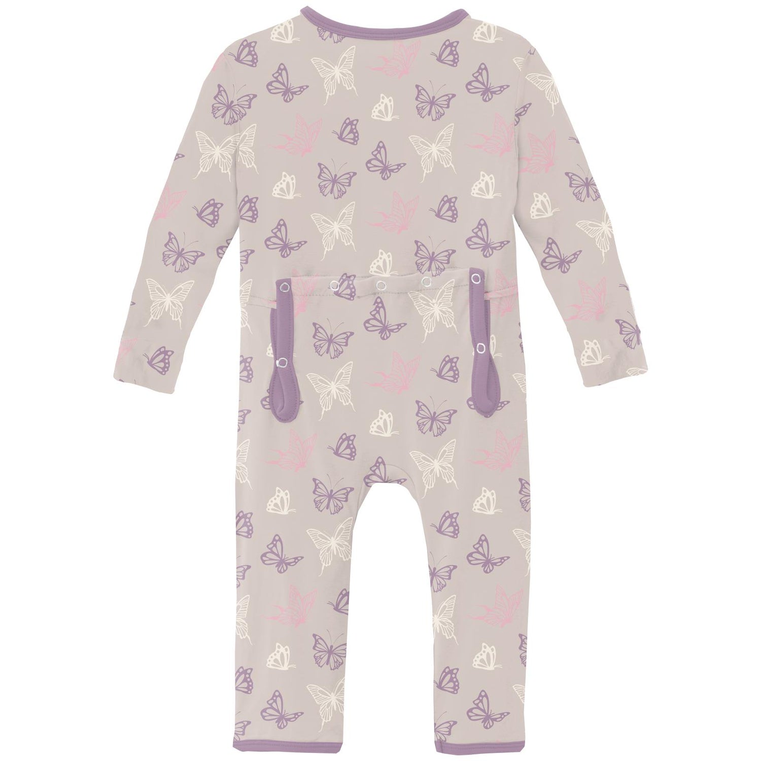 Print Coverall with 2 Way Zipper in Latte Butterflies (319484)