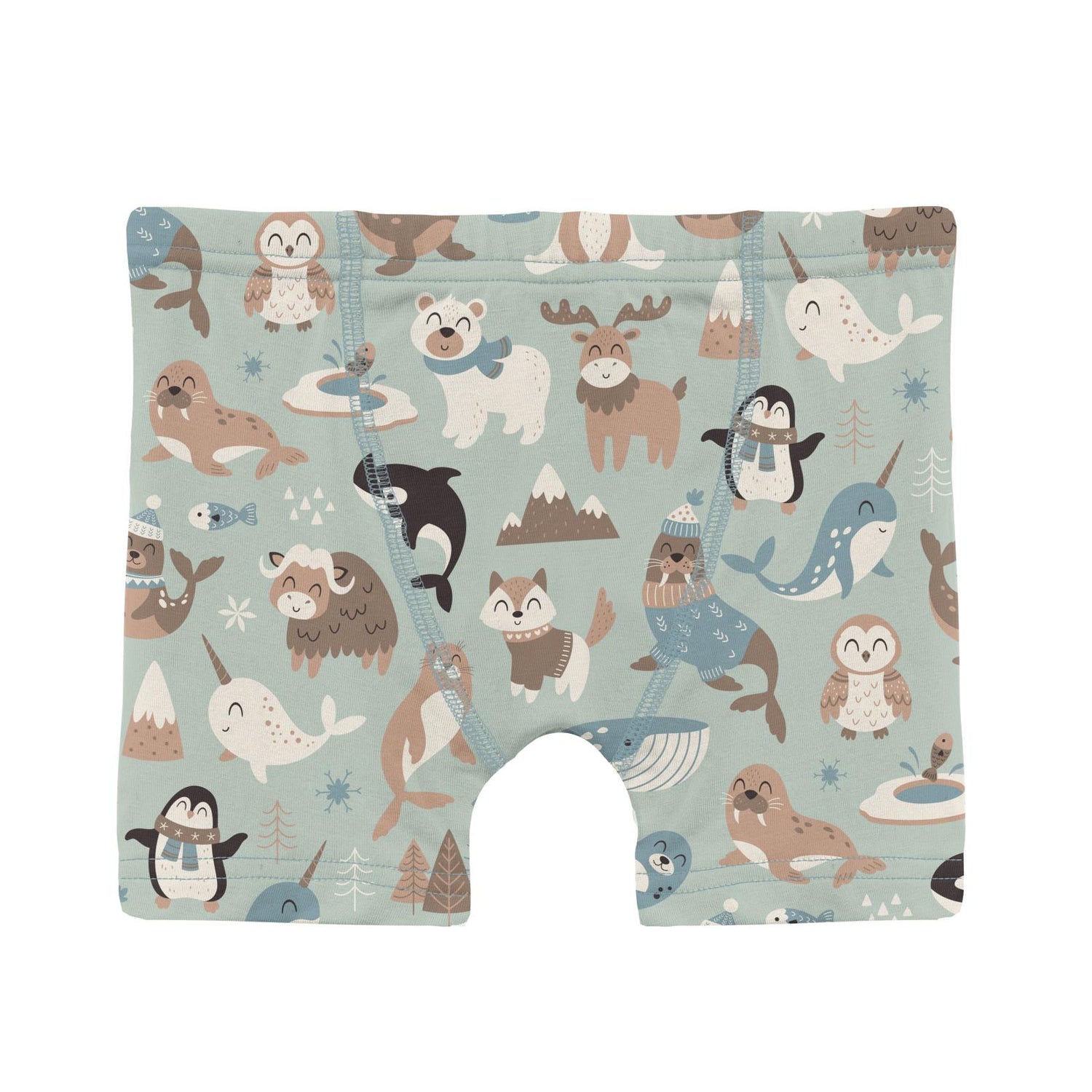 Print Boy's Boxer Brief in Aloe Arctic Animals (346413)