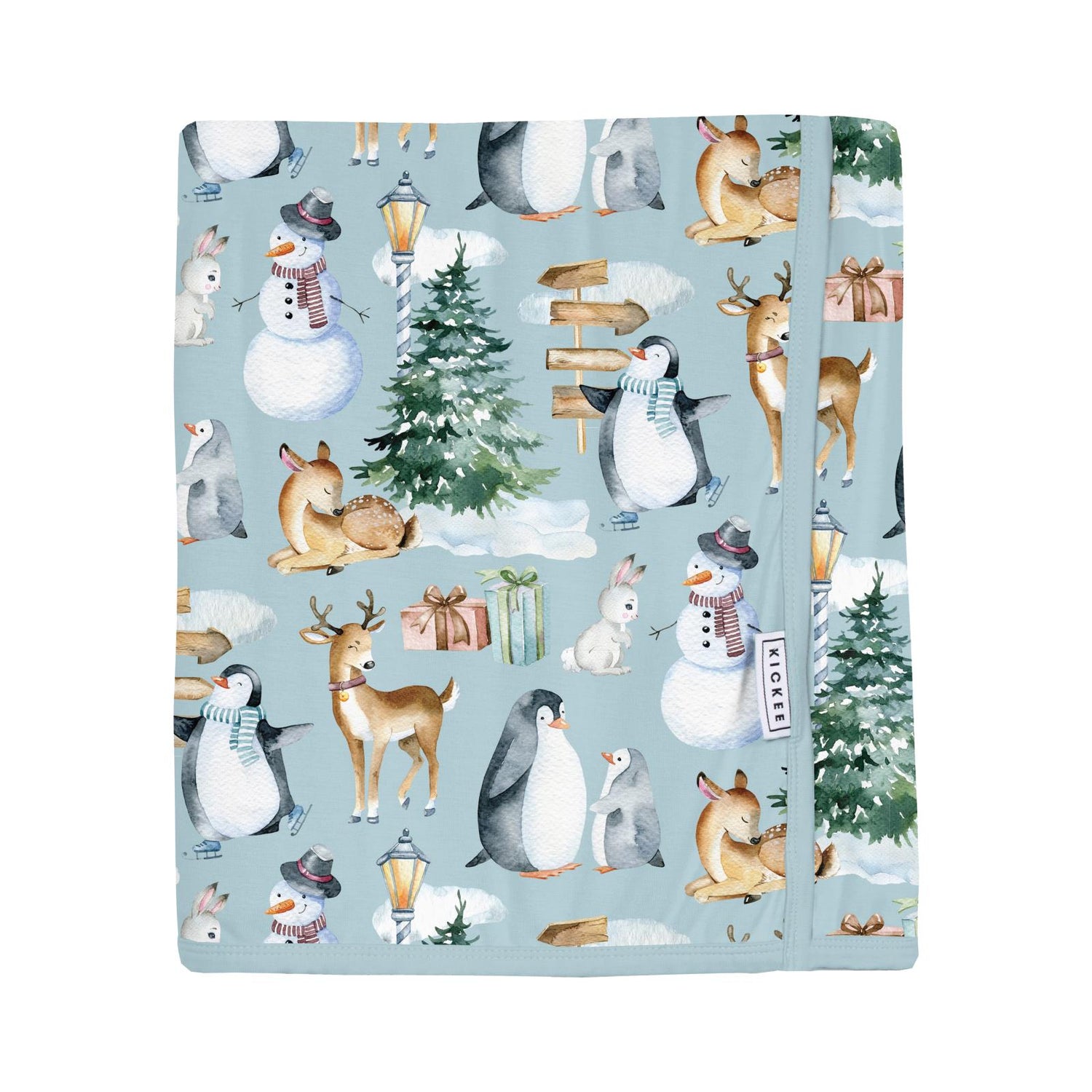 Print Swaddle Perfect Blanket in Spring Sky Winter Woodland (346445)