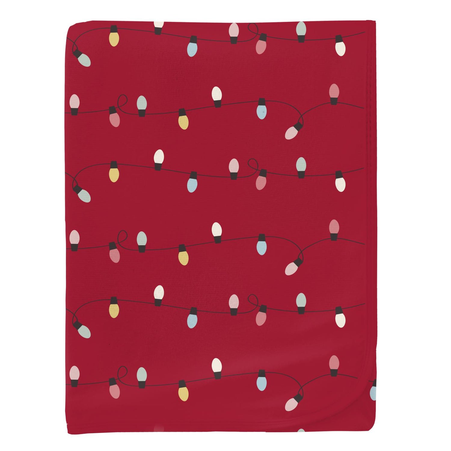 Print Swaddling Blanket in Crimson Holiday Lights (346430)