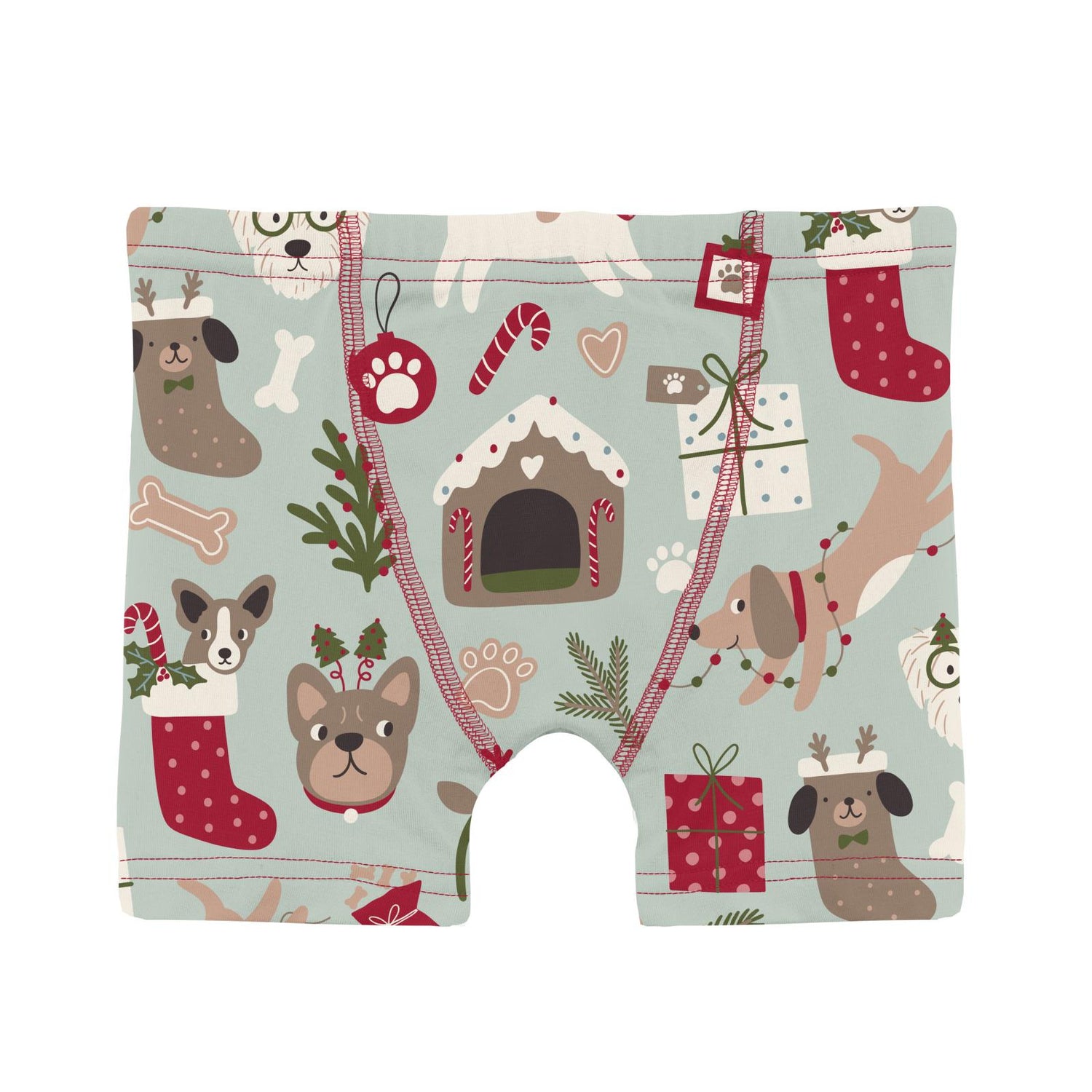 Print Boy's Boxer Brief in Aloe Christmas Dogs (346502)