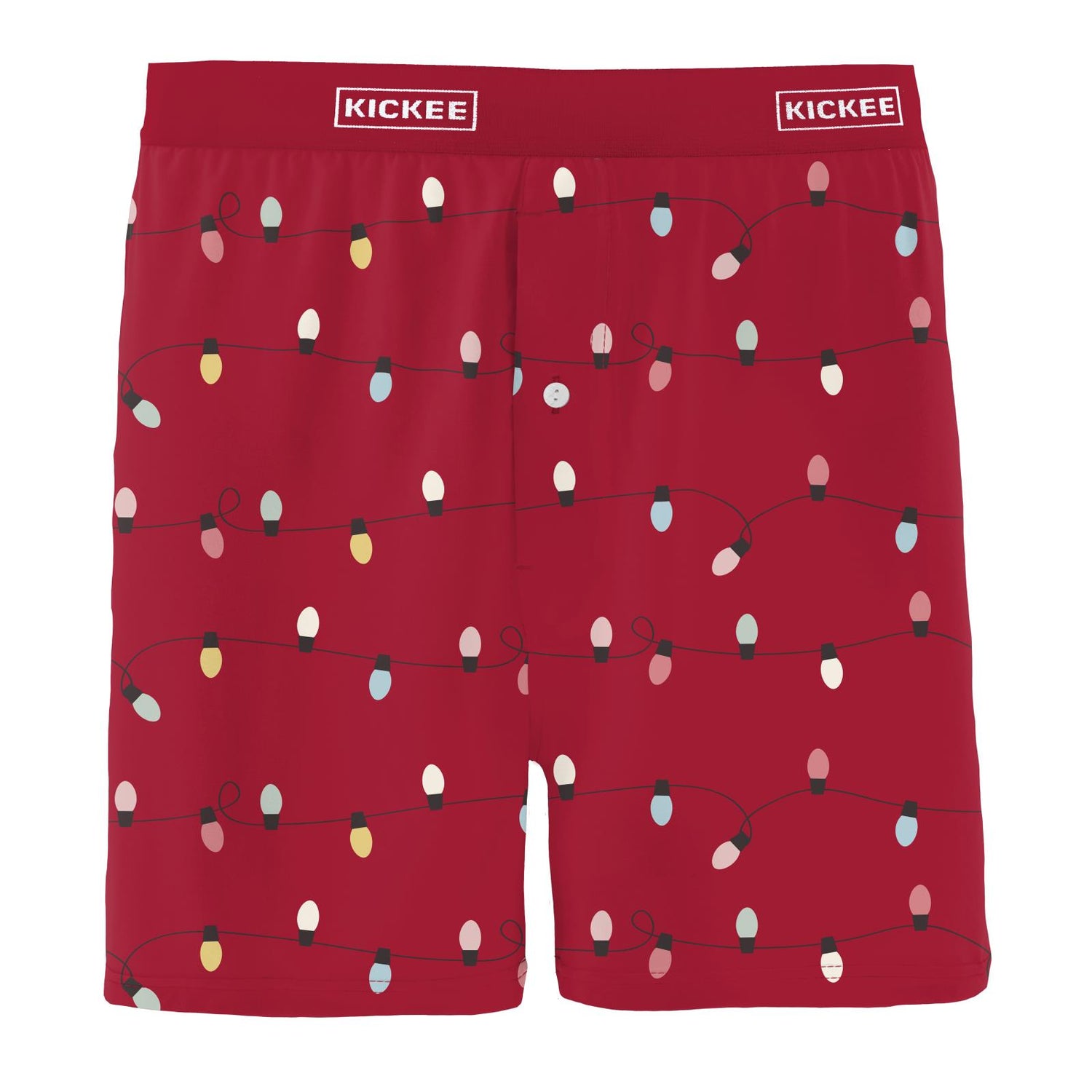 Men's Print Boxer Shorts in Crimson Holiday Lights (343831)
