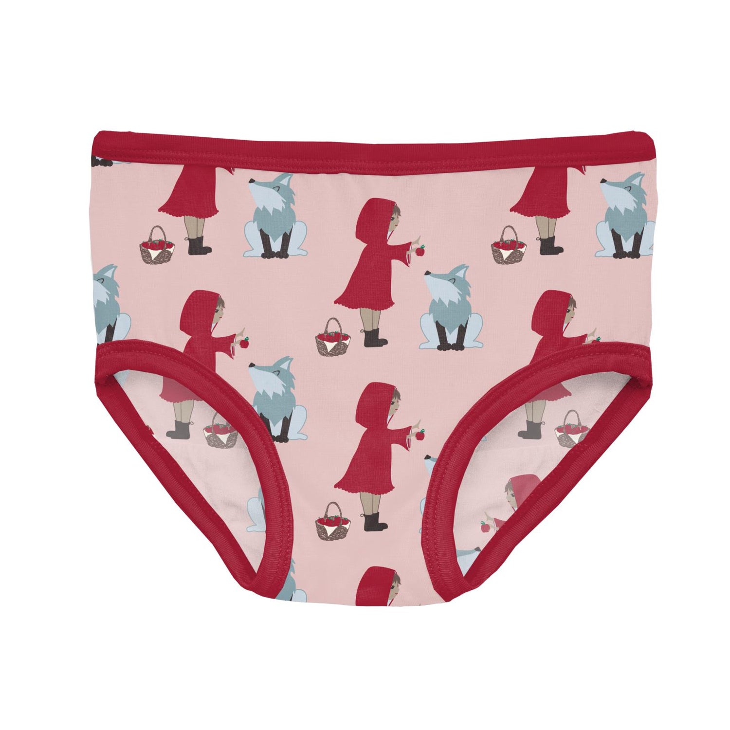 Print Girl's Underwear Set of 3 in Baby Rose Little Red Let's Be Friends, Midnight & Illusion Blue Three Little Pigs