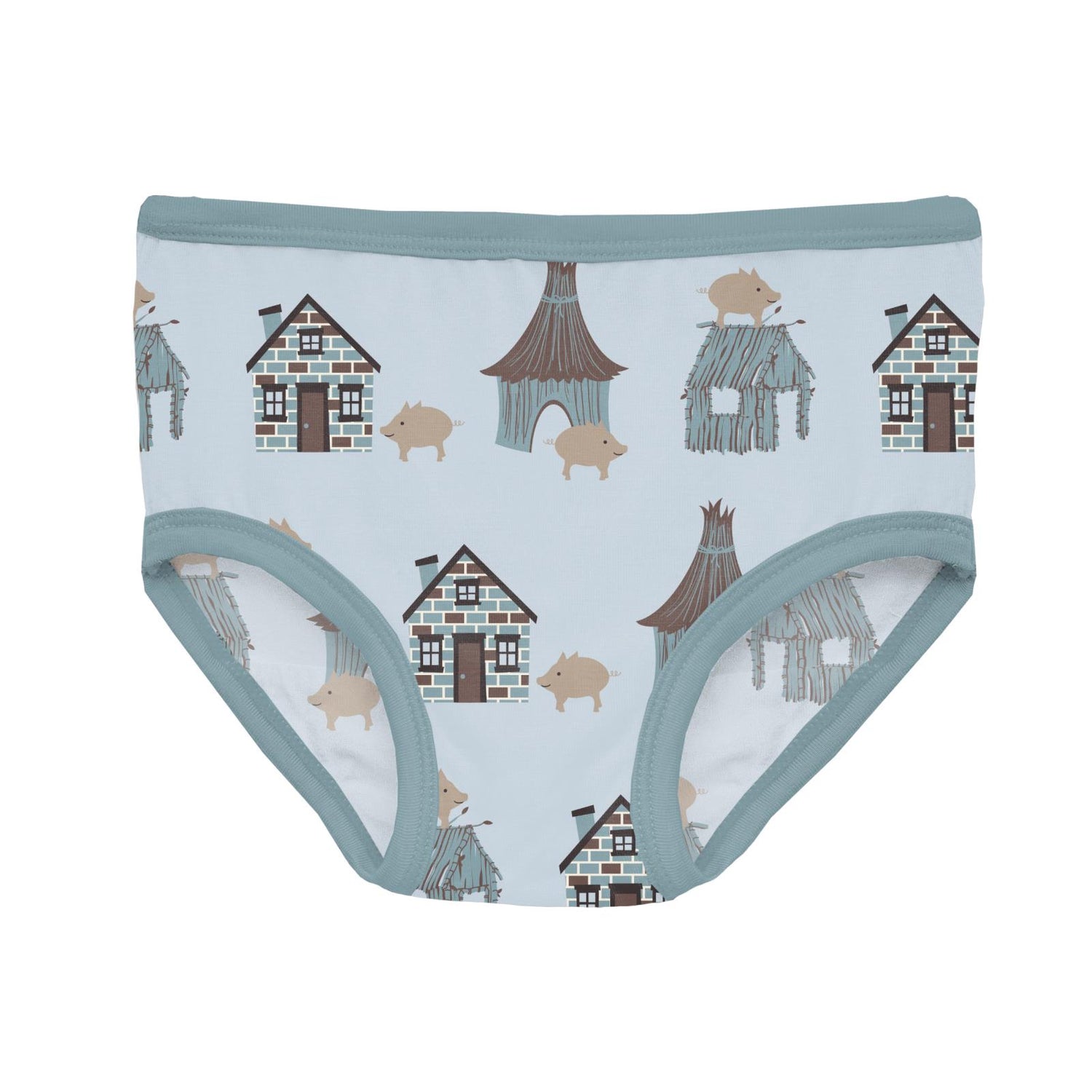 Print Girl's Underwear Set of 3 in Baby Rose Little Red Let's Be Friends, Midnight & Illusion Blue Three Little Pigs