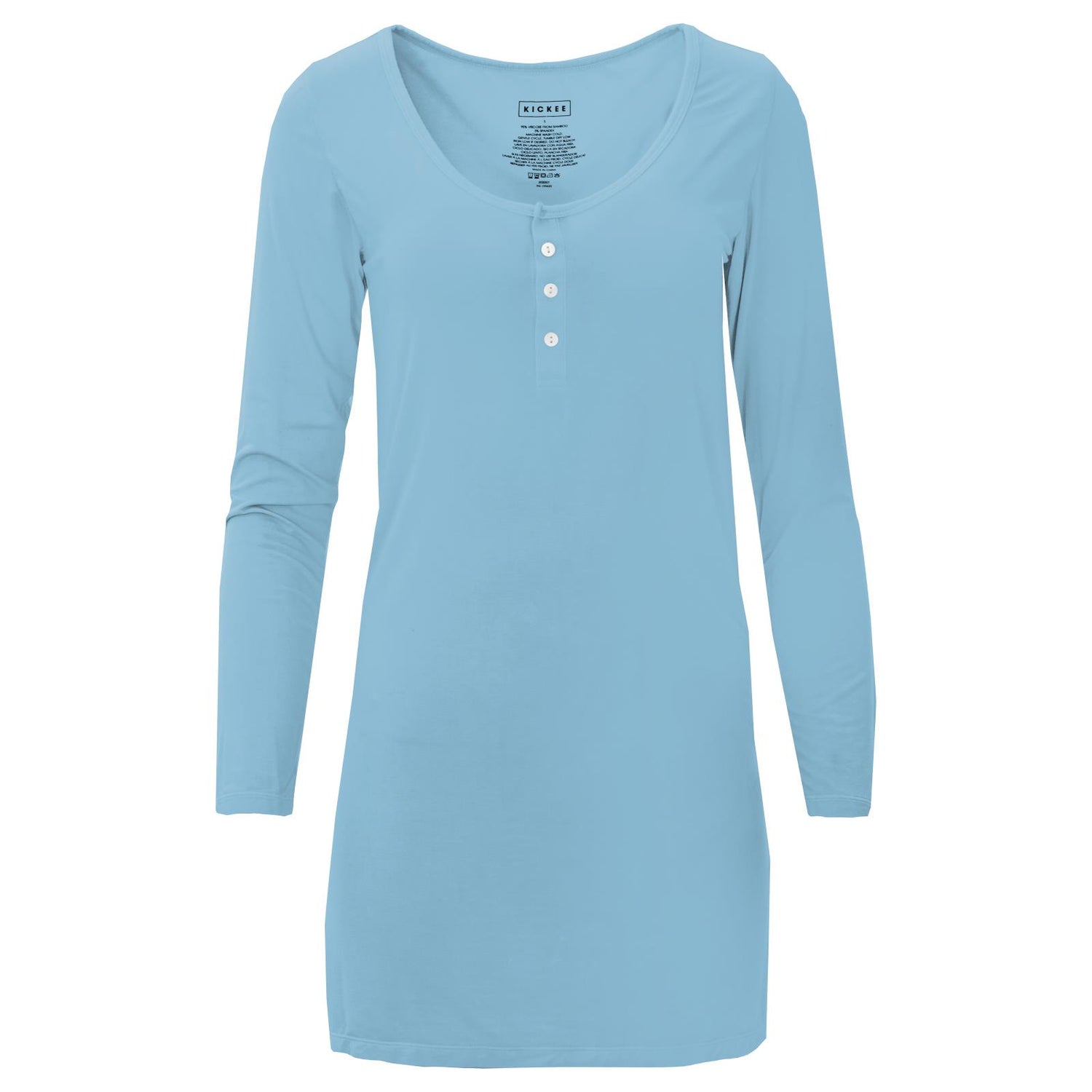Women's Long Sleeve Nightshirt in Seaside Blue