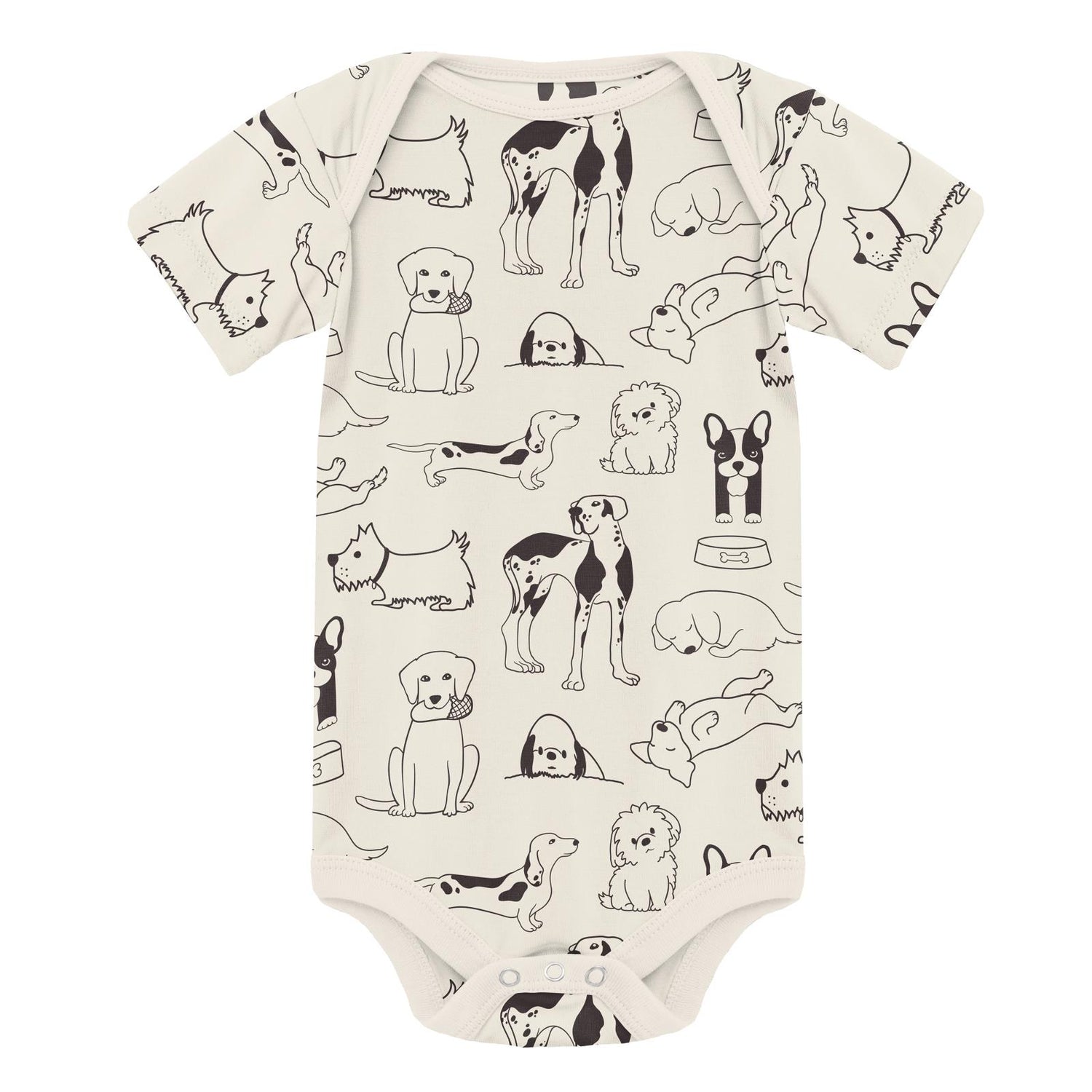 Print Short Sleeve One Piece in Natural Dogs (313730)