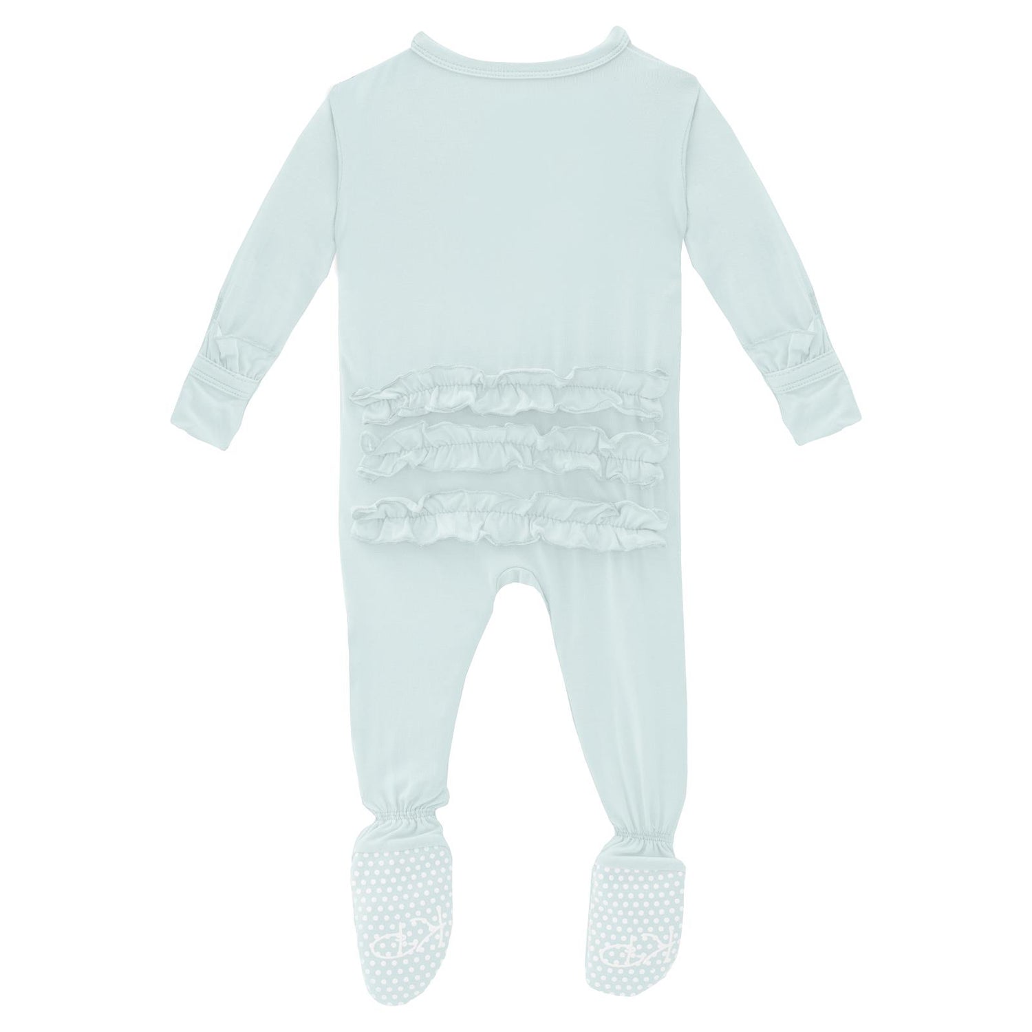 Classic Ruffle Footie with Snaps in Fresh Air