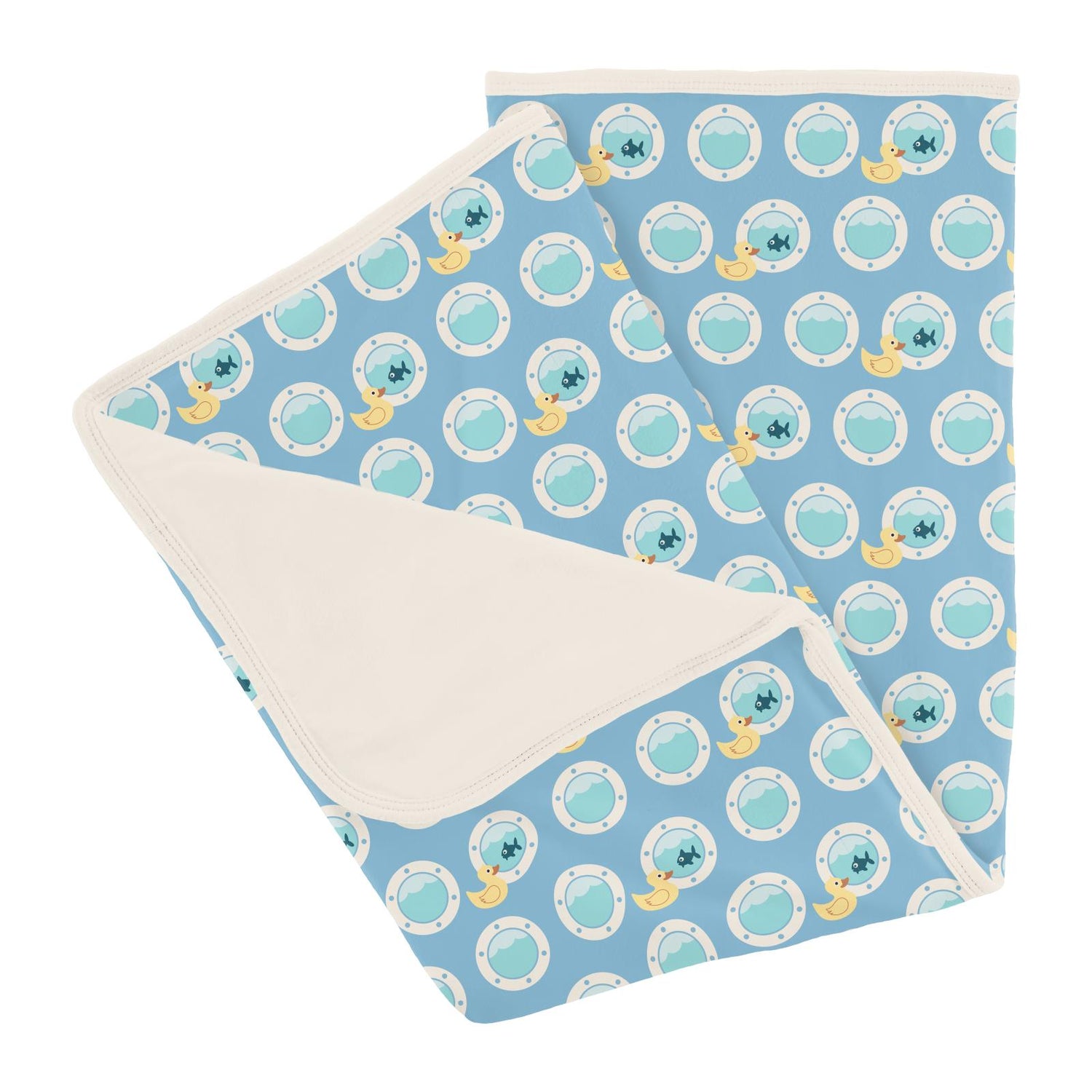 Print Stroller Blanket in Seaside Blue Porthole Rubber Ducky (327929)