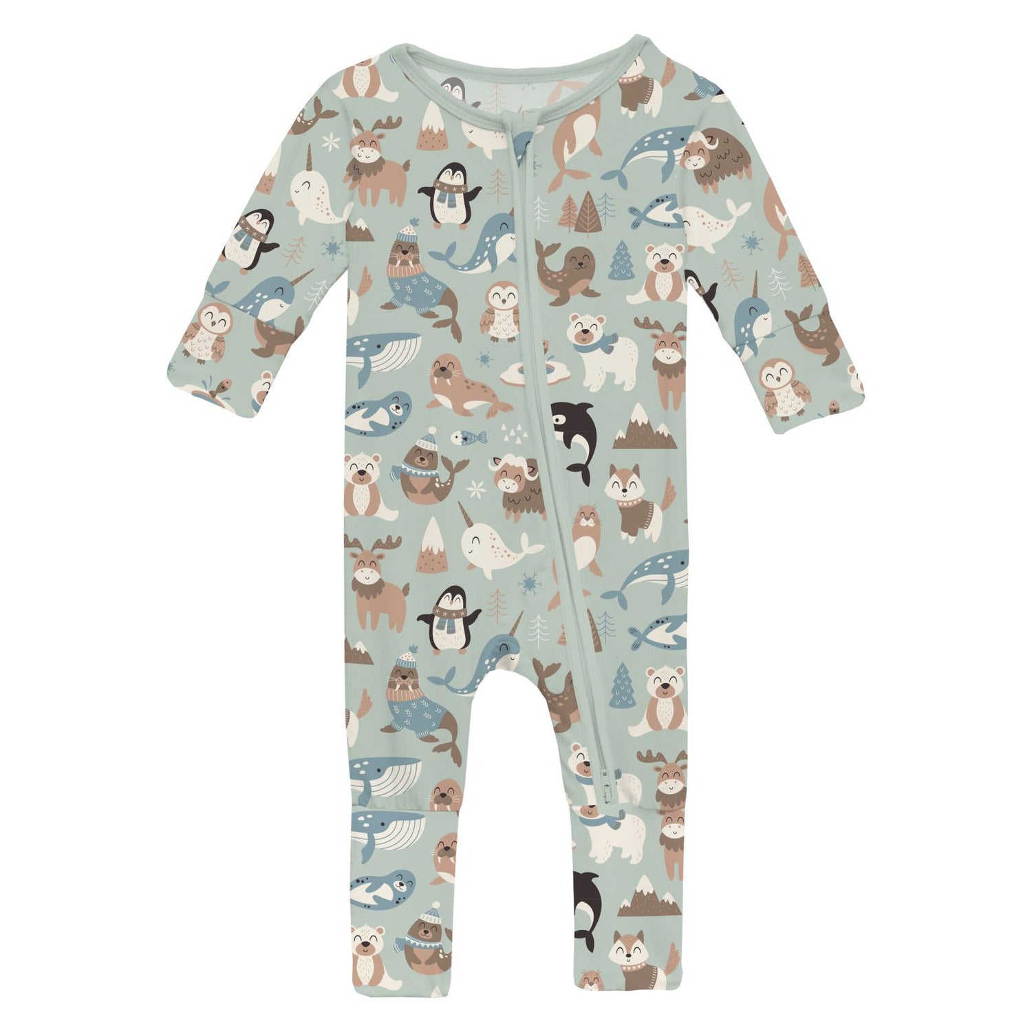 Print Convertible Coverall in Aloe Arctic Animals (360265)