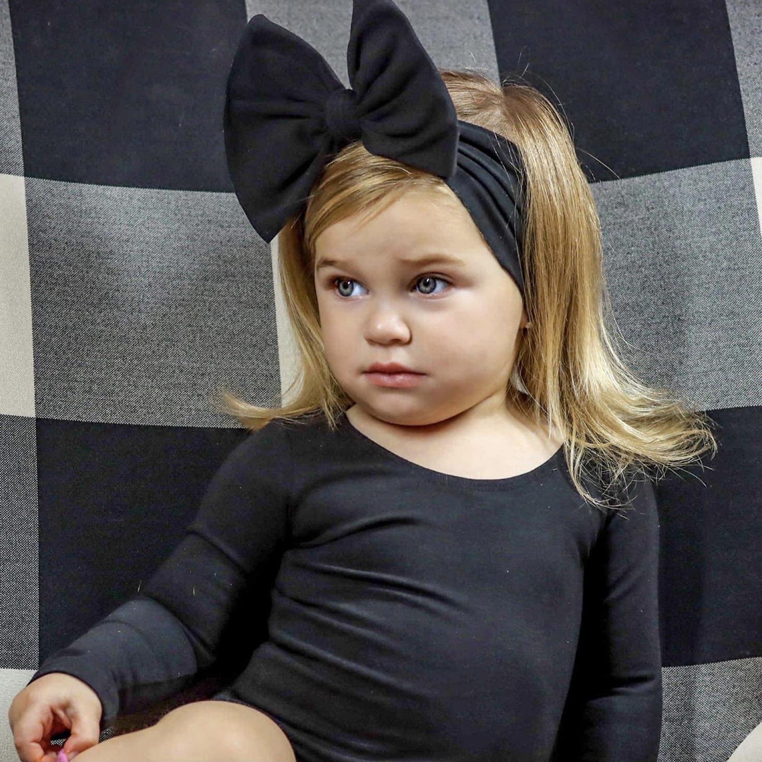 Luxe Head Wrap with Bow in Midnight (359856)