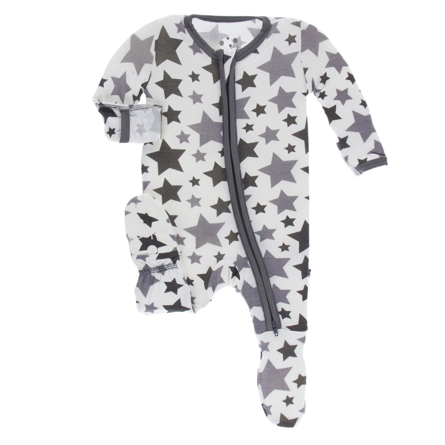 Print Footie with 2 Way Zipper in Feather/Rain Stars (356440)