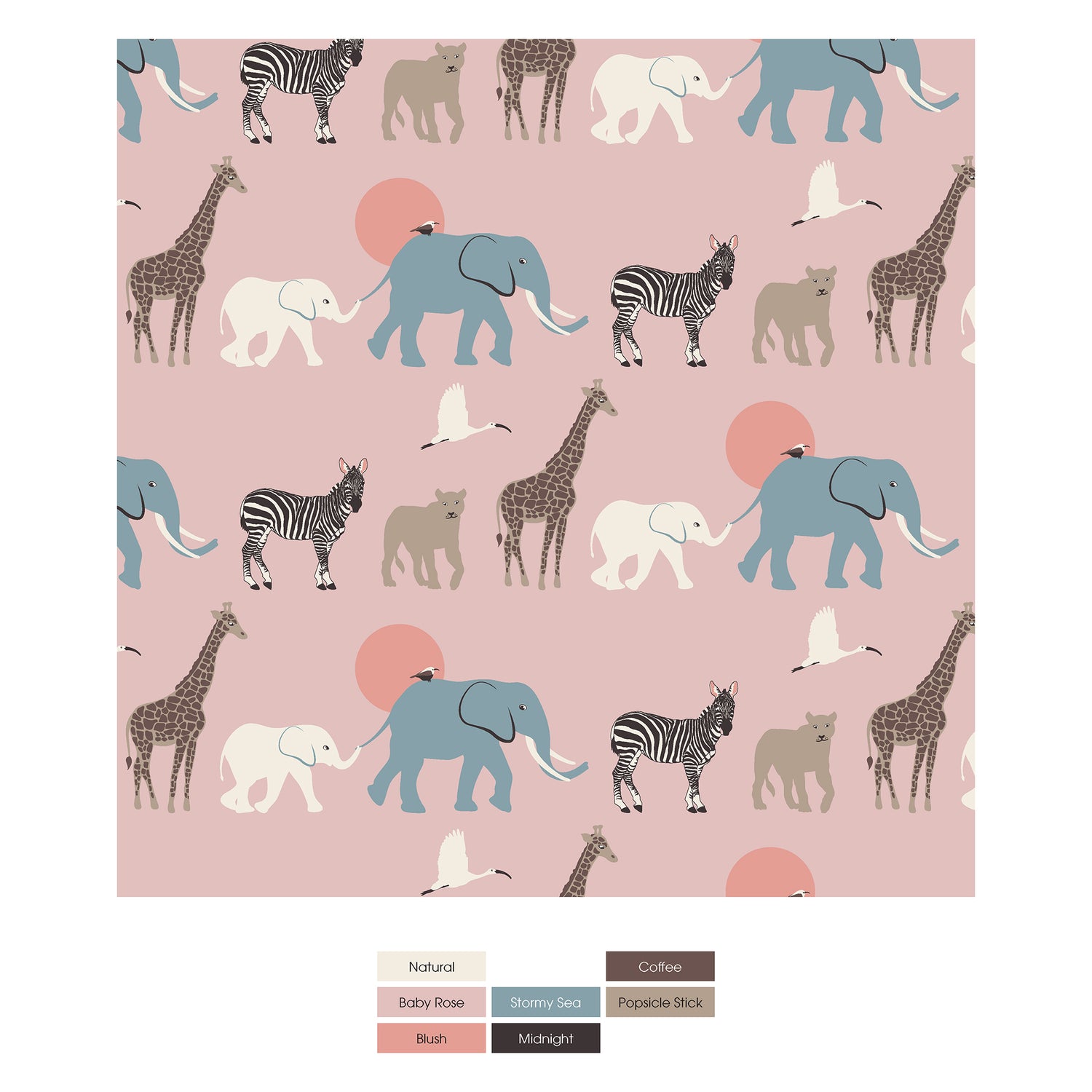 Print Fluffle Stroller Blanket with Embroidery in Baby Rose Just So Animals