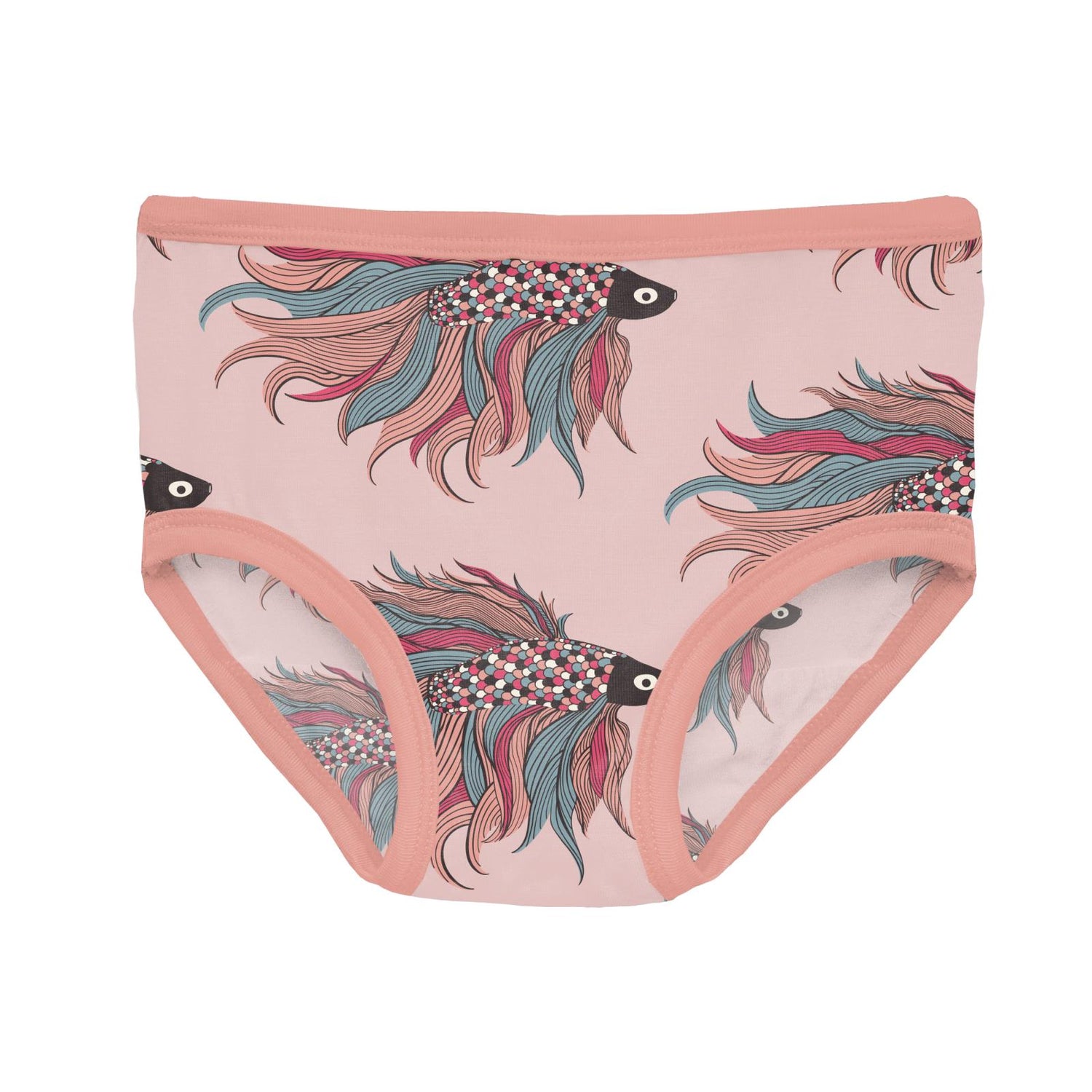 Print Girl's Underwear in Baby Rose Rainbow Fish