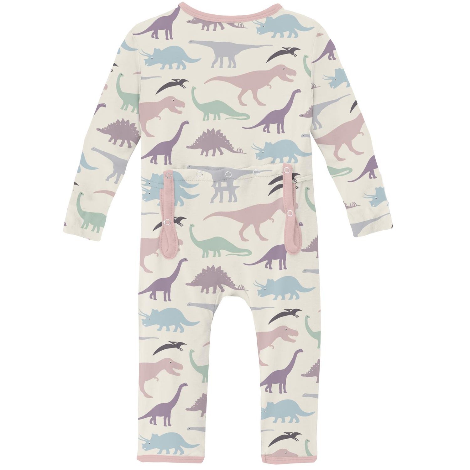 Print Coverall with 2 Way Zipper in Lavender Dino Museum (360736)