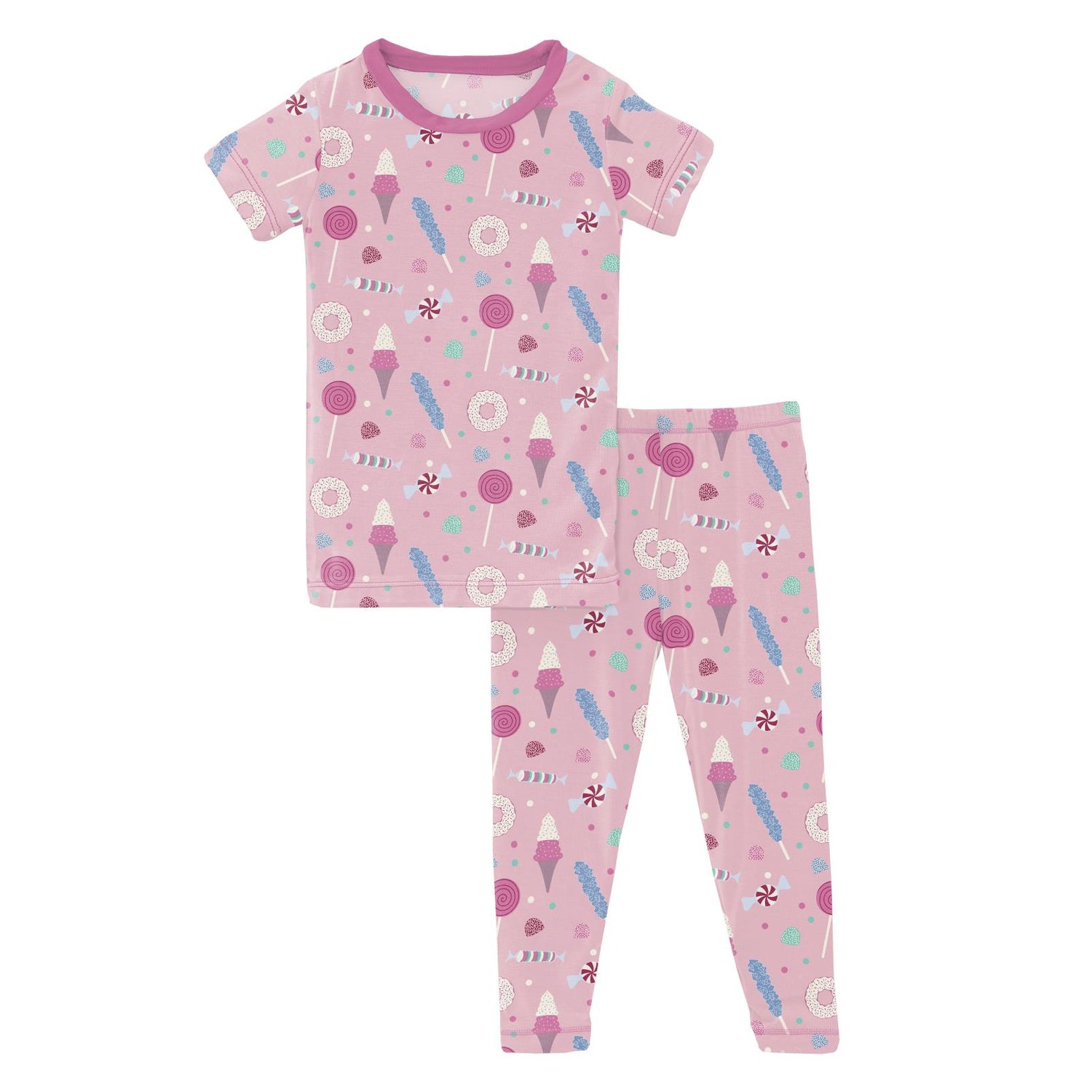 Print Short Sleeve Pajama Set in Cake Pop Candy Dreams