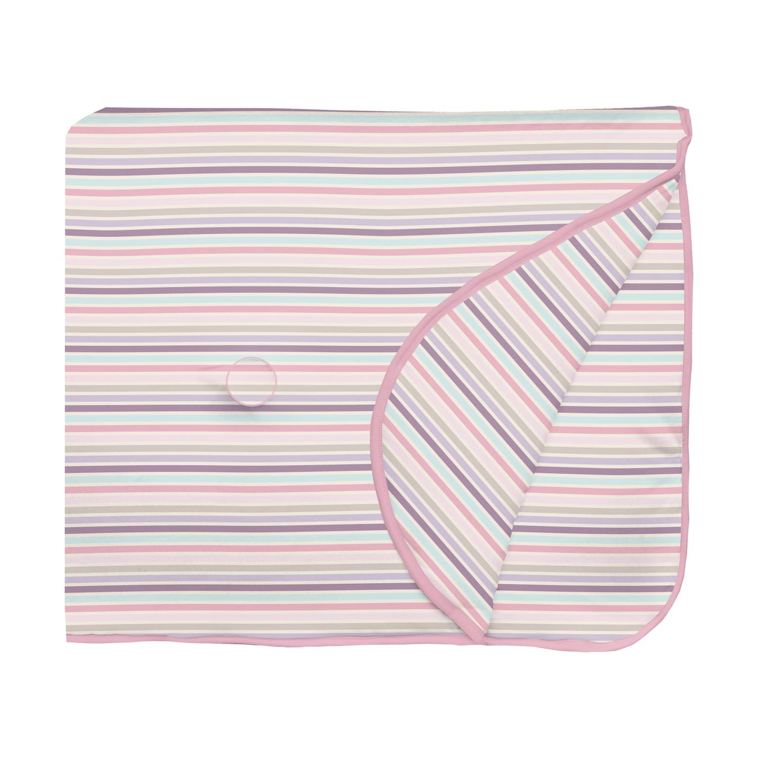 Print Fluffle Throw Blanket with Embroidery in Ice Cream Stripe (310592)